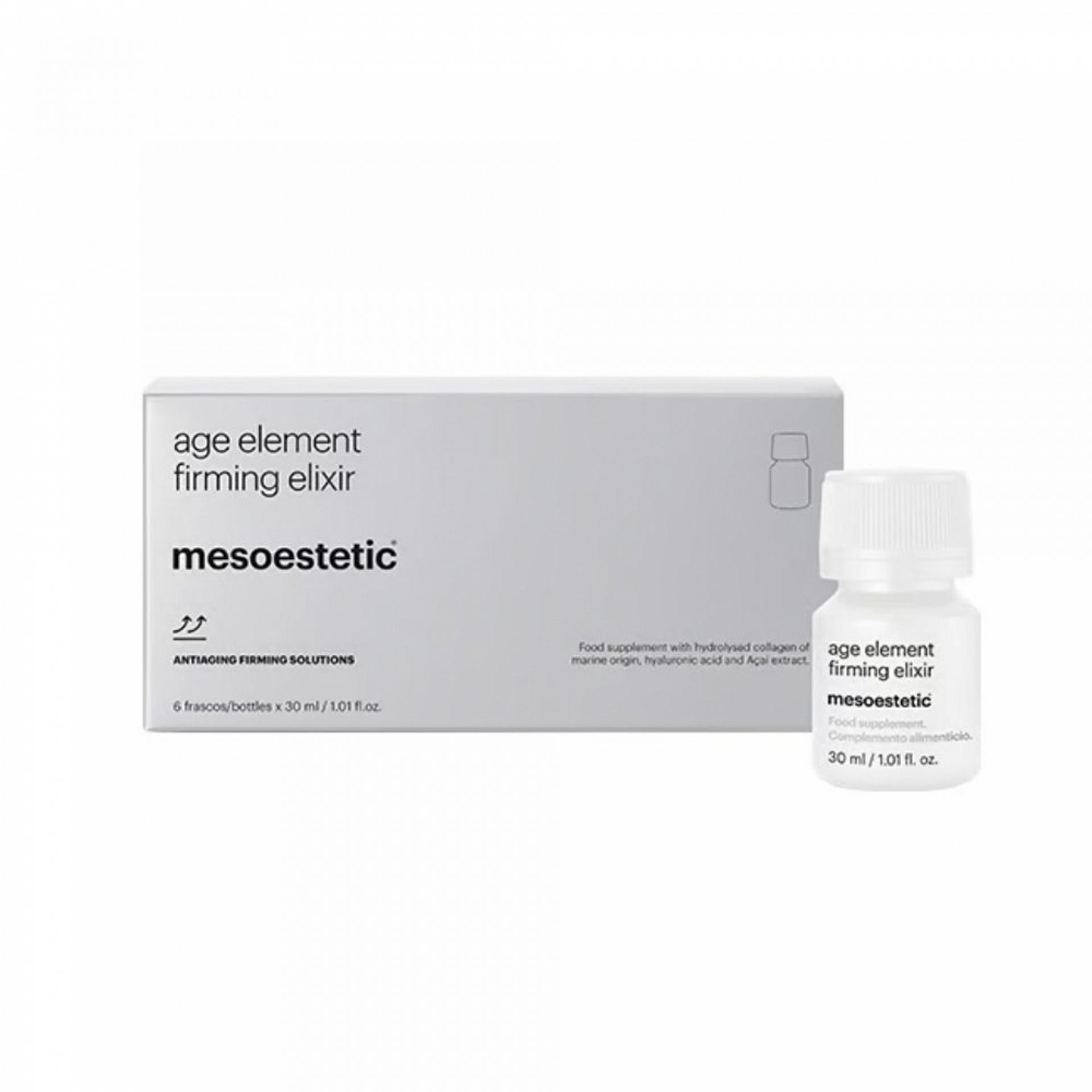 age element firming elixir | nutricosmético 6x30ml - antiaging firming solutions - mesoestetic ®