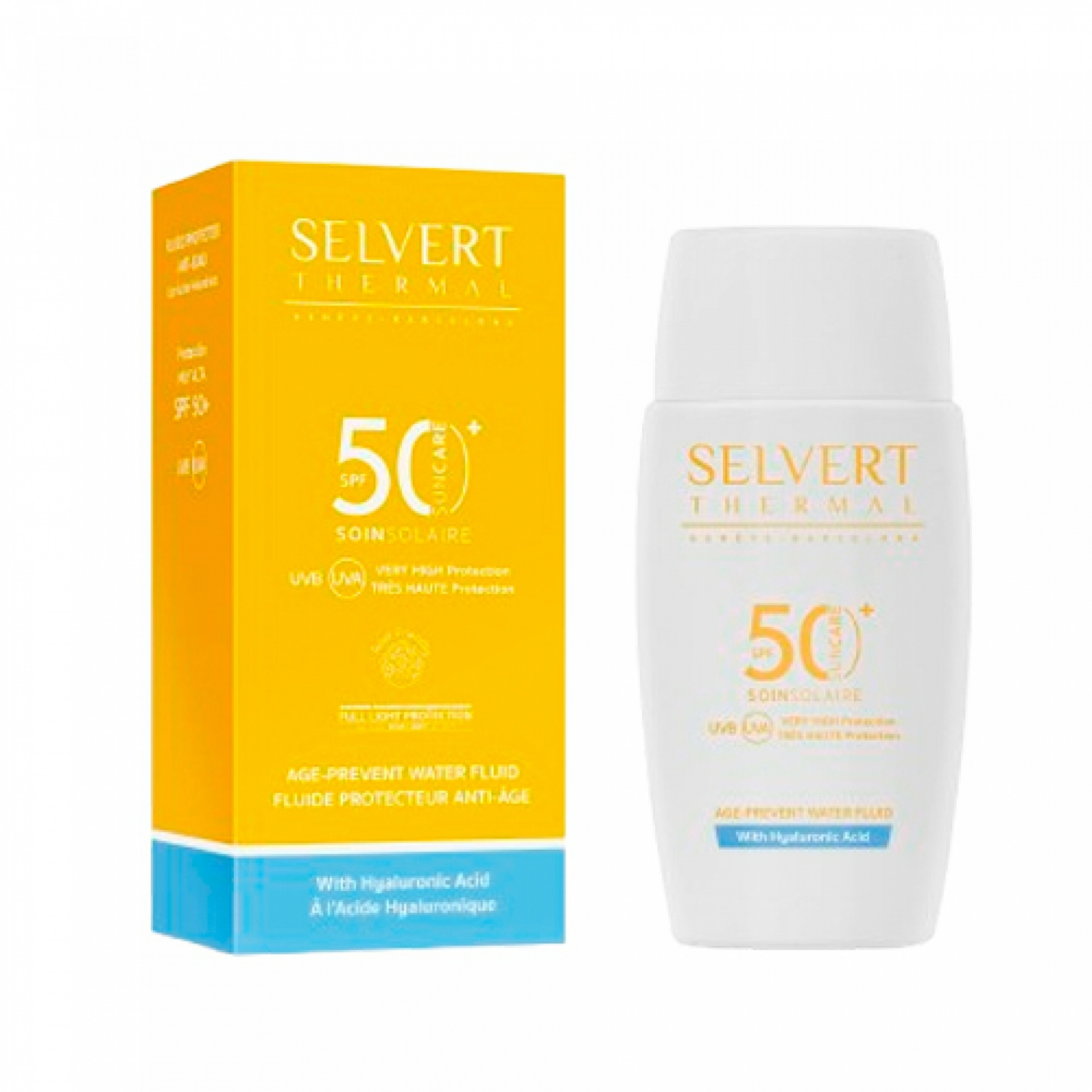 Age-prevent Water Fluid SPF 5O + With Hyaluronic Acid | Protector solar facial 50ml - Sun Care - Selvert Thermal ®