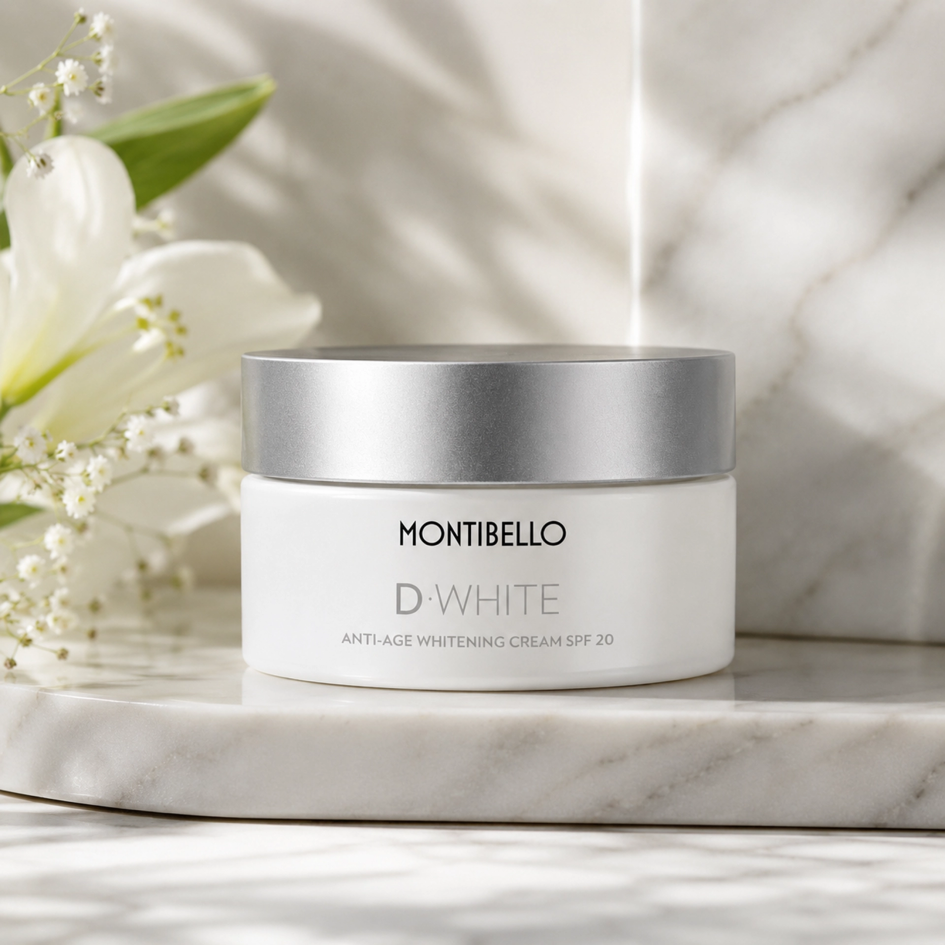 Anti-age Whitening Cream SPF20 | Crema fotoprotectora y blanqueante 50 ml - D-White - Montibello ®