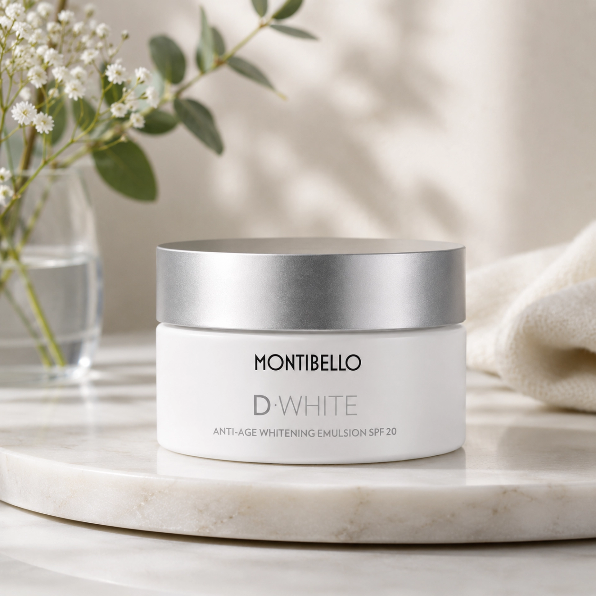 Anti-age Whitening Emulsión SPF20 | Emulsión fotoprotectora y blanqueante 50 ml - D-White - Montibello ®