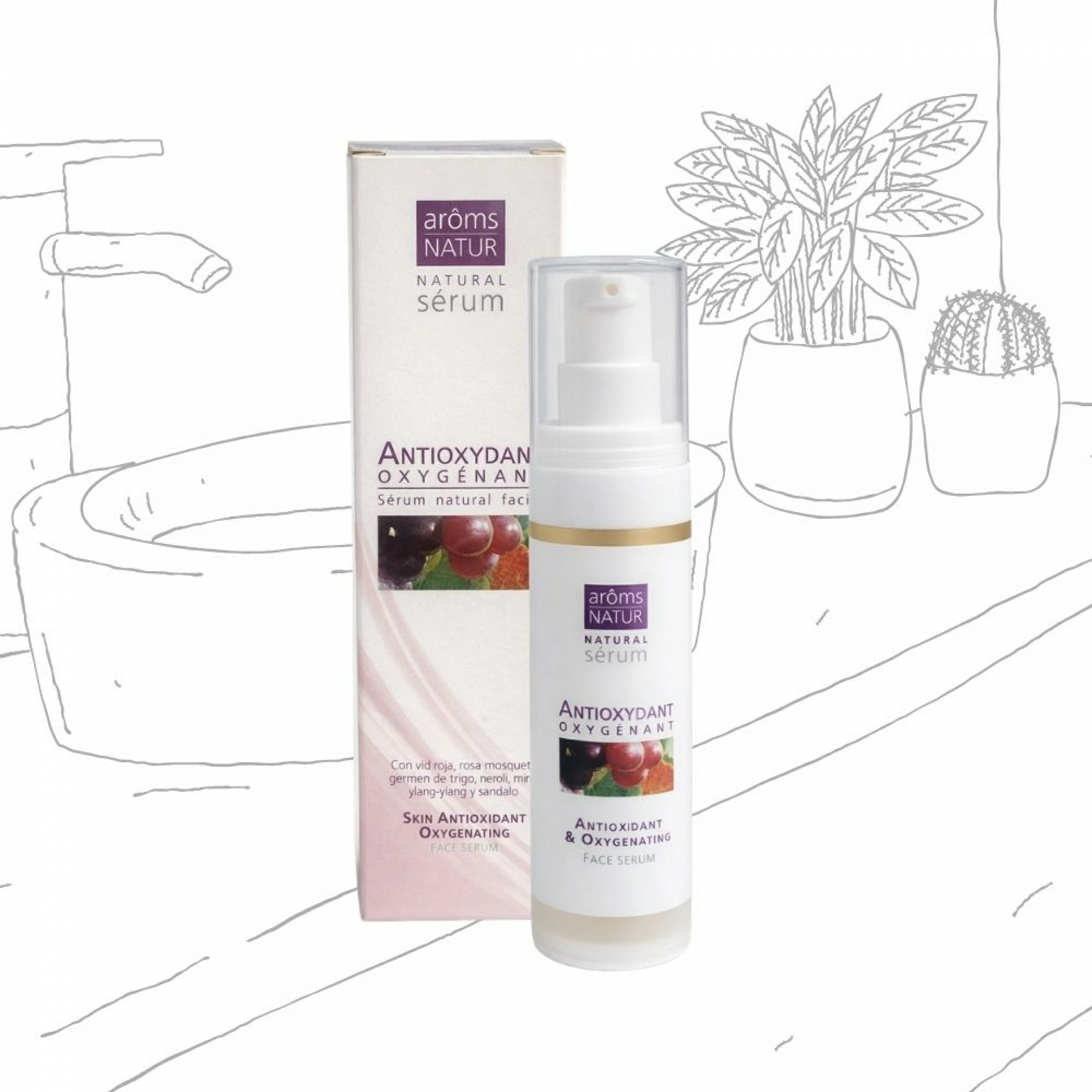 Antioxydant - Oxygénant | Sérum natural rejuvenecedor 30ml - Arôms Natur ®