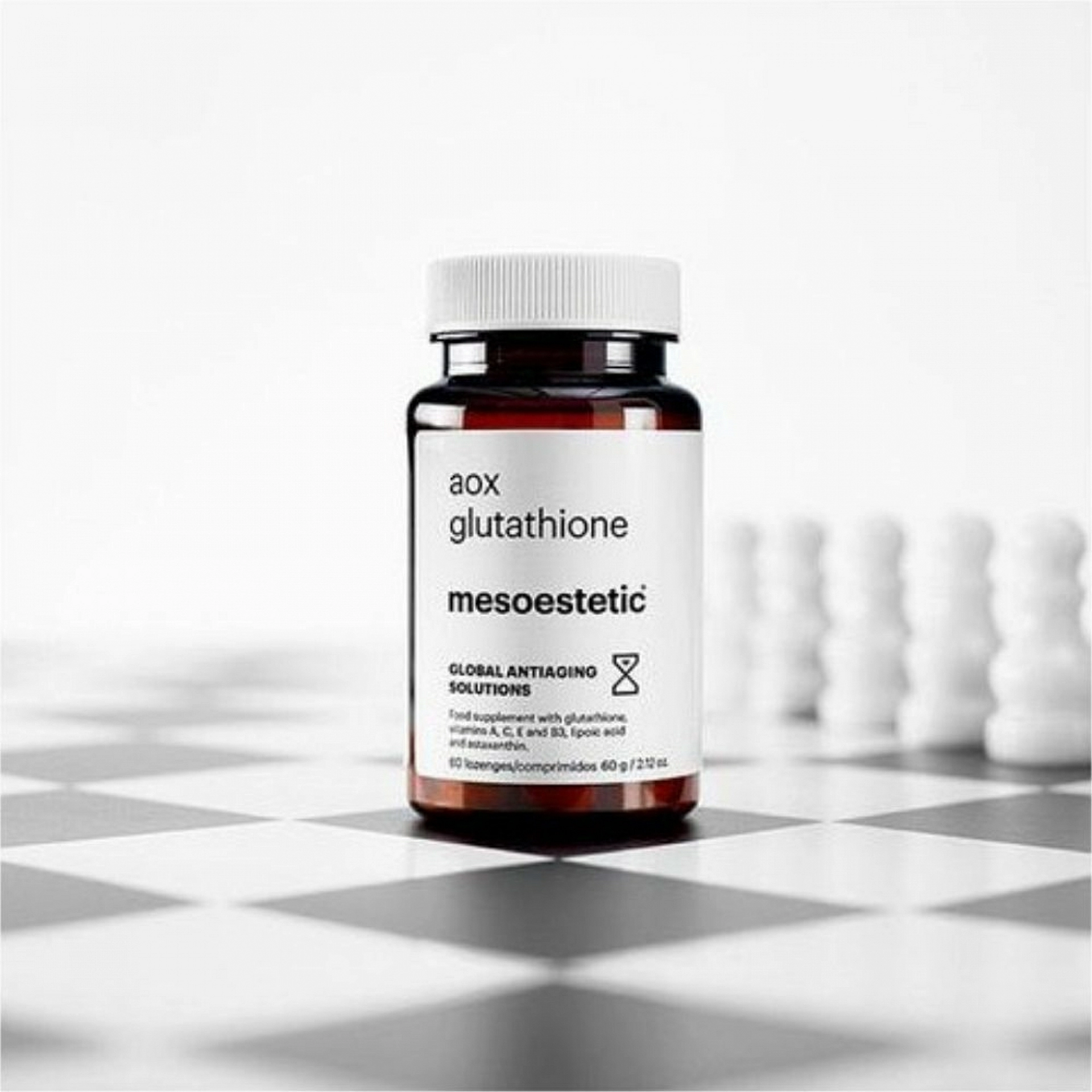 aox glutathione | complemento alimenticio para el estrés oxidativo 60 cáps - global antiaging solutions - mesoestetic ®