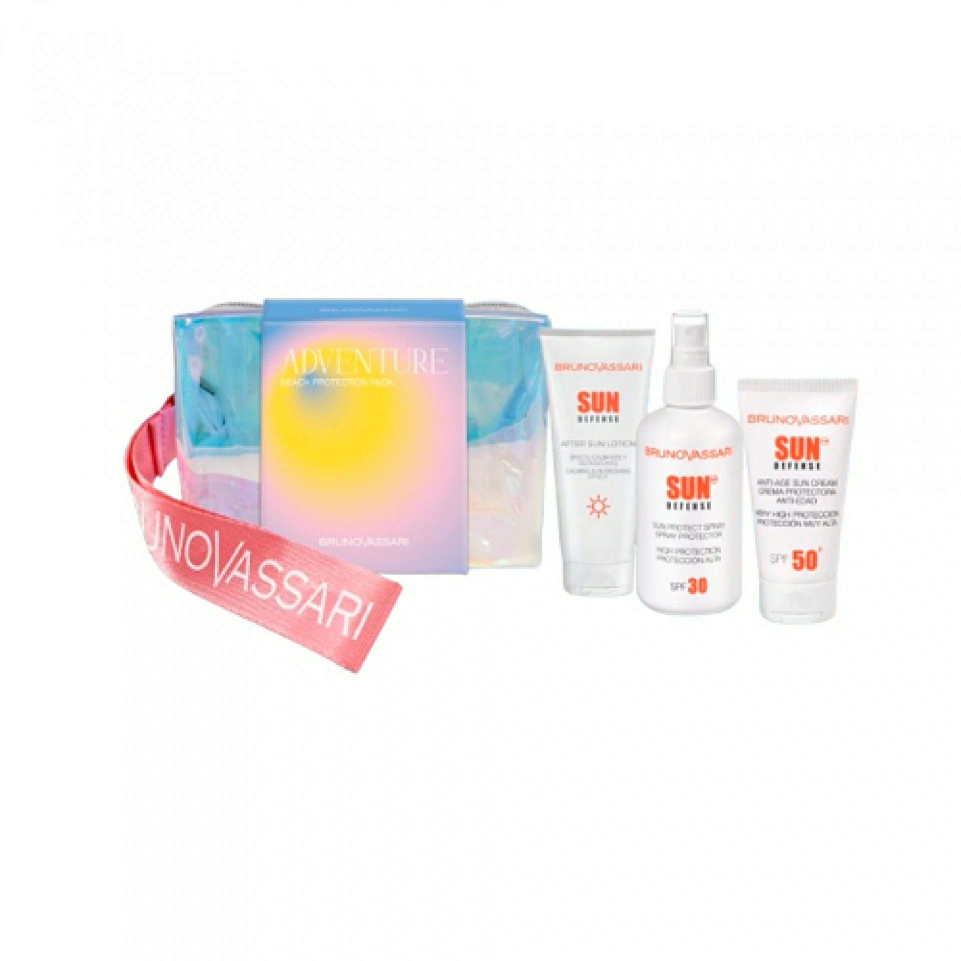 Beach Day Pack | Pack solar: Anti age Sun Cream SPF50 + Sun Protect Spray SPF30 u Oil Free Sun Spray SPF25 + After Sun - Sun Defense - Bruno Vassari ®
