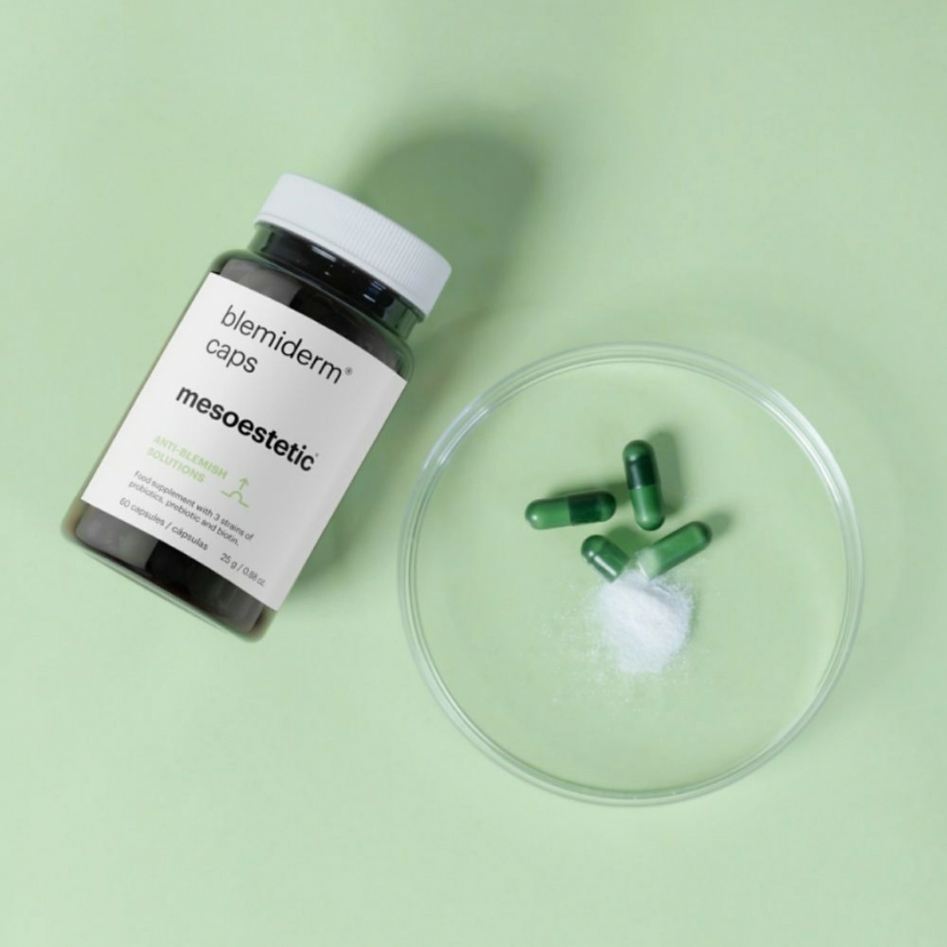 Blemiderm caps | Nutricosmética para pieles acnéicas 60 capsulas  - Anti-blemish solution - mesoestetic ®