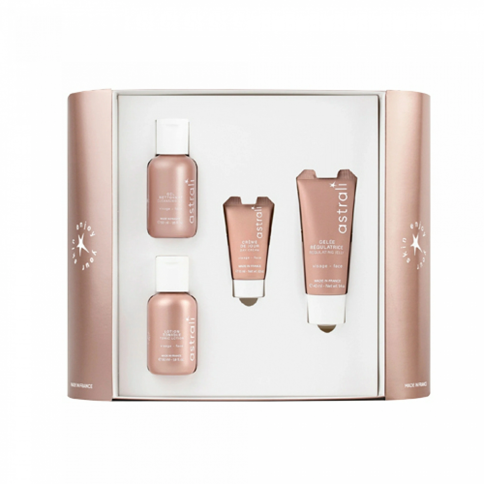 Coffret Visage Équilibrant | Set facial equilibrante: Leche desmaquillante + Loción tónica + Crema de día + Crema confort - Astrali ®