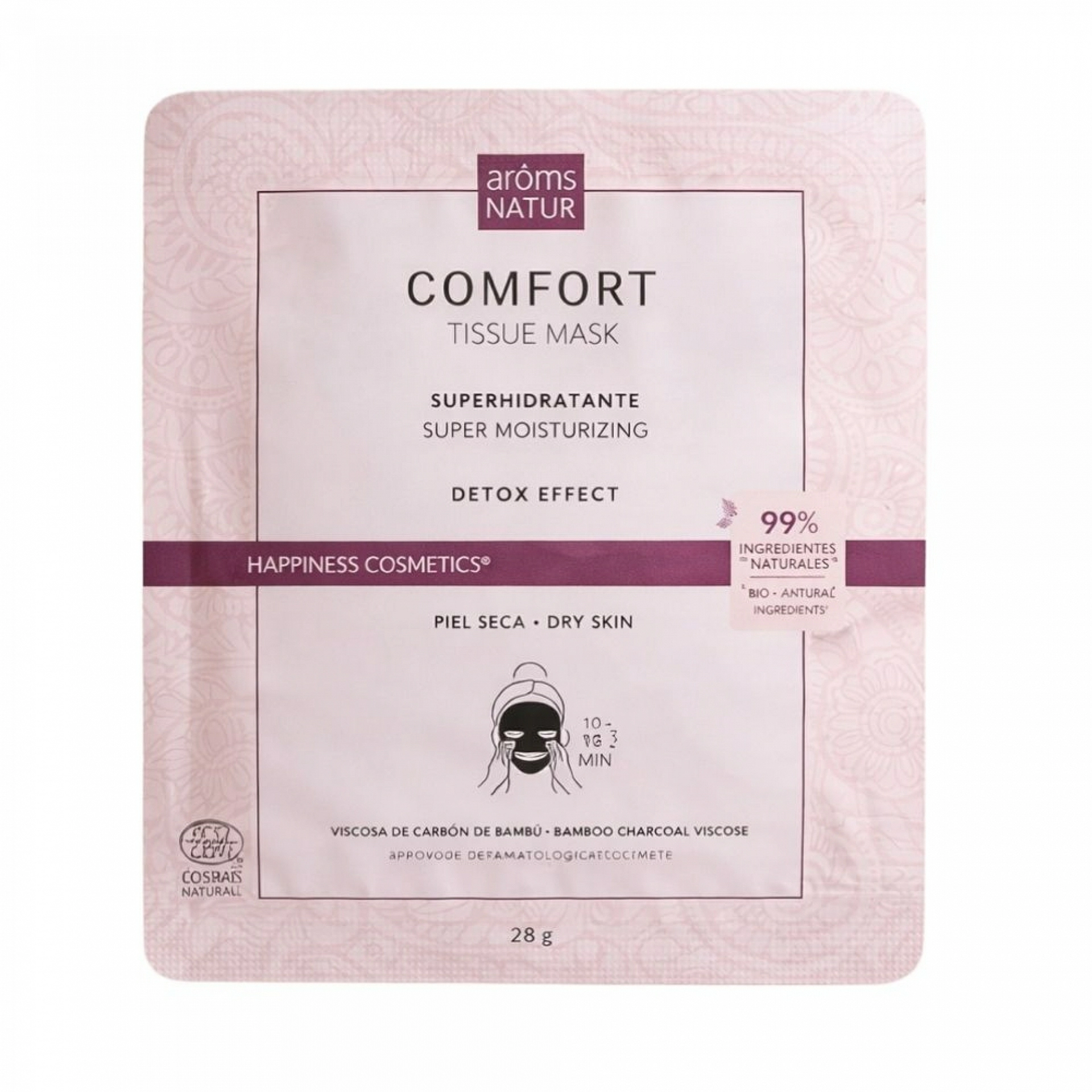 Comfort Tissue Mask | Mascarilla superhidratante 1 ud - Happiness Detox - Arôms Natur ®