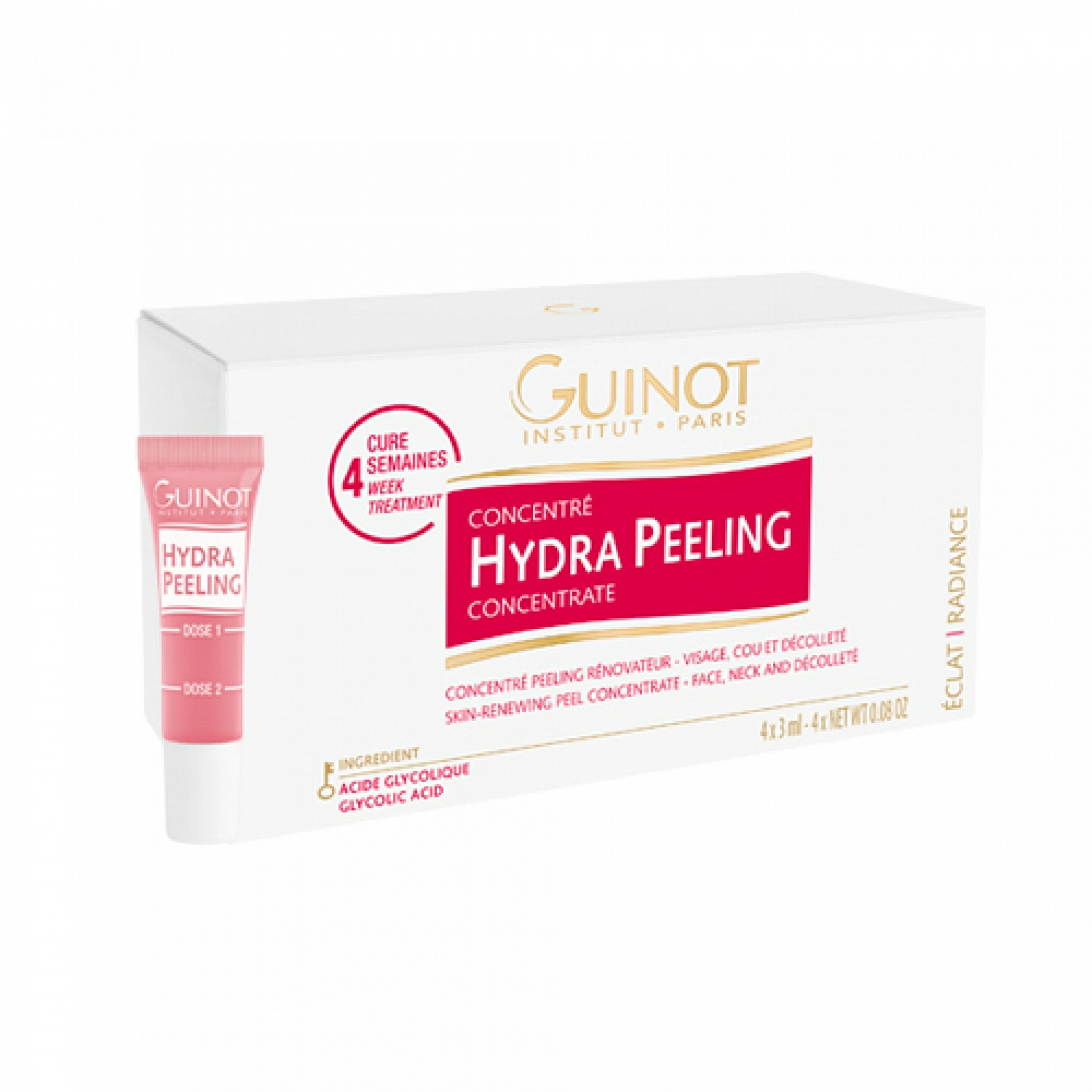 Concentré Hydra Peeling | Peeling renovador para rostro, cuello y escote 4x3ml - Guinot ®