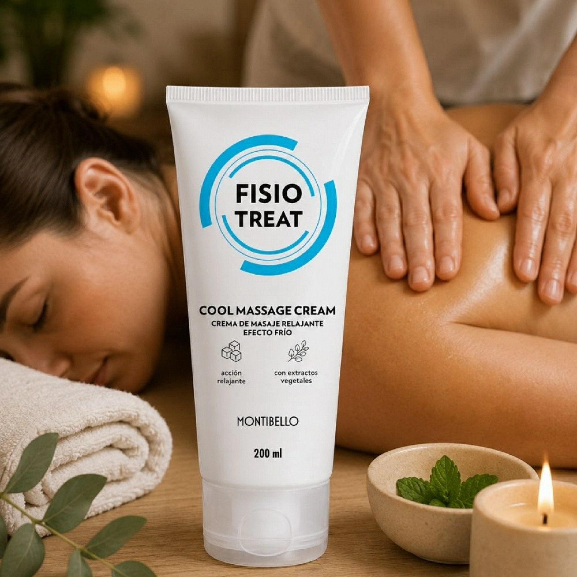 Cool Massage Cream | Crema corporal con masaje relajante 200ml - Fisiotreat - Montibello ®