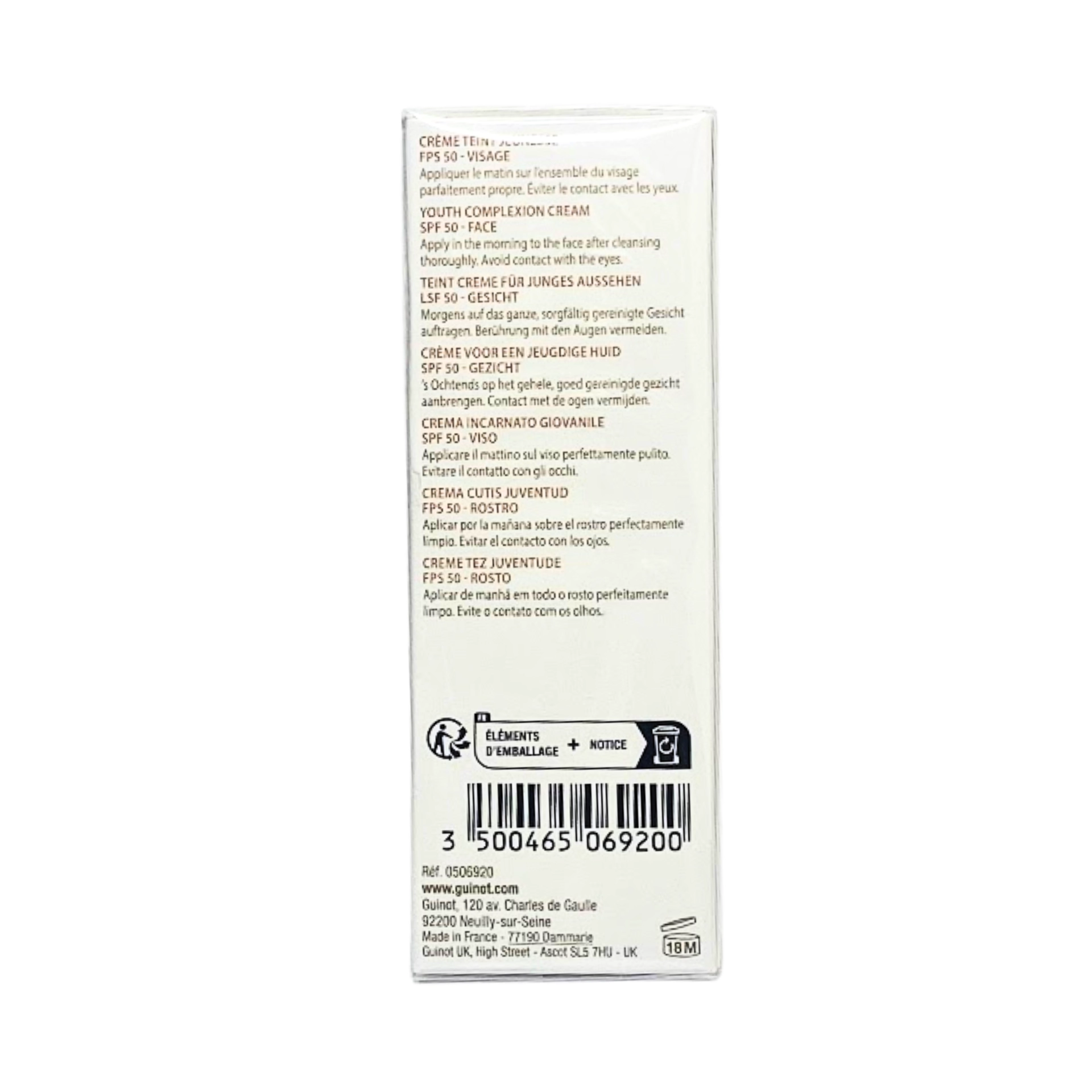 Crème Youth Perfect Finish FPS50 | Crema Cutis Juventud 30ml - Guinot ®