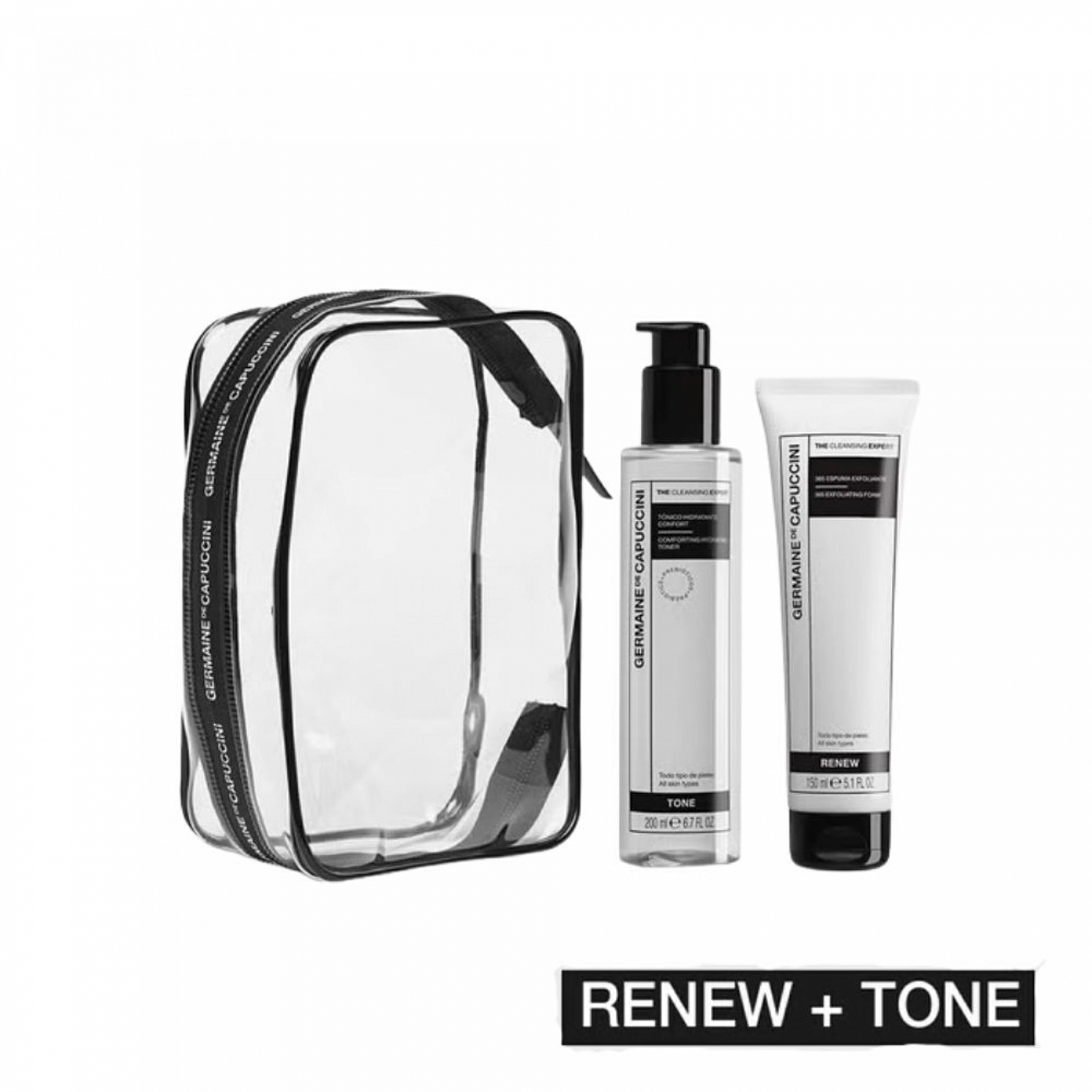 Dúo Limpieza Experta: Tónico Hidratante Confort 200ml + 365 Espuma Exfoliante 150ml - Germaine de Capuccini ®