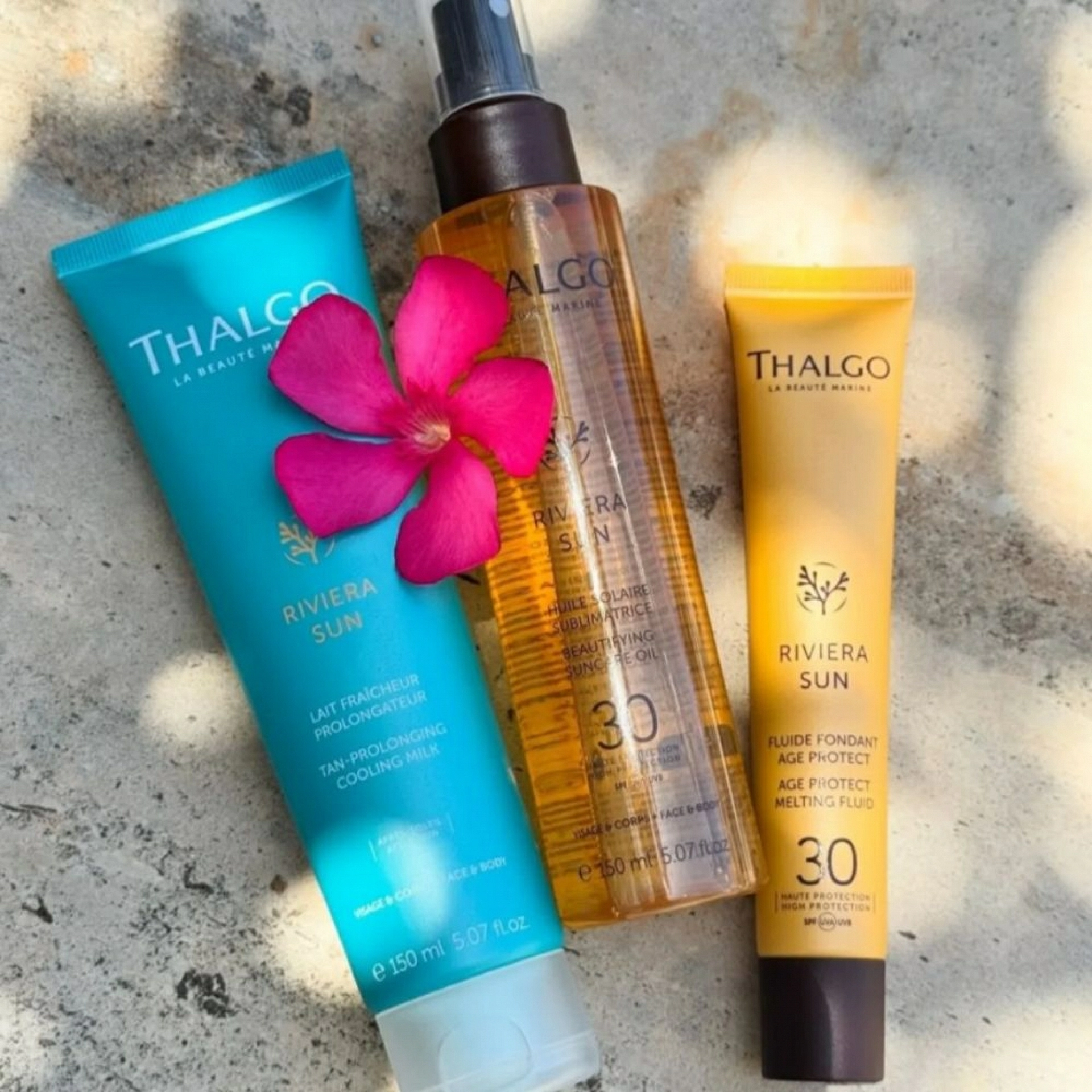 Duo Solaire Riviera Sun | Fluido Solar Facial Antiedad SPF50 50 ml + Leche Corporal Post Solar 30 ml – Thalgo ®
