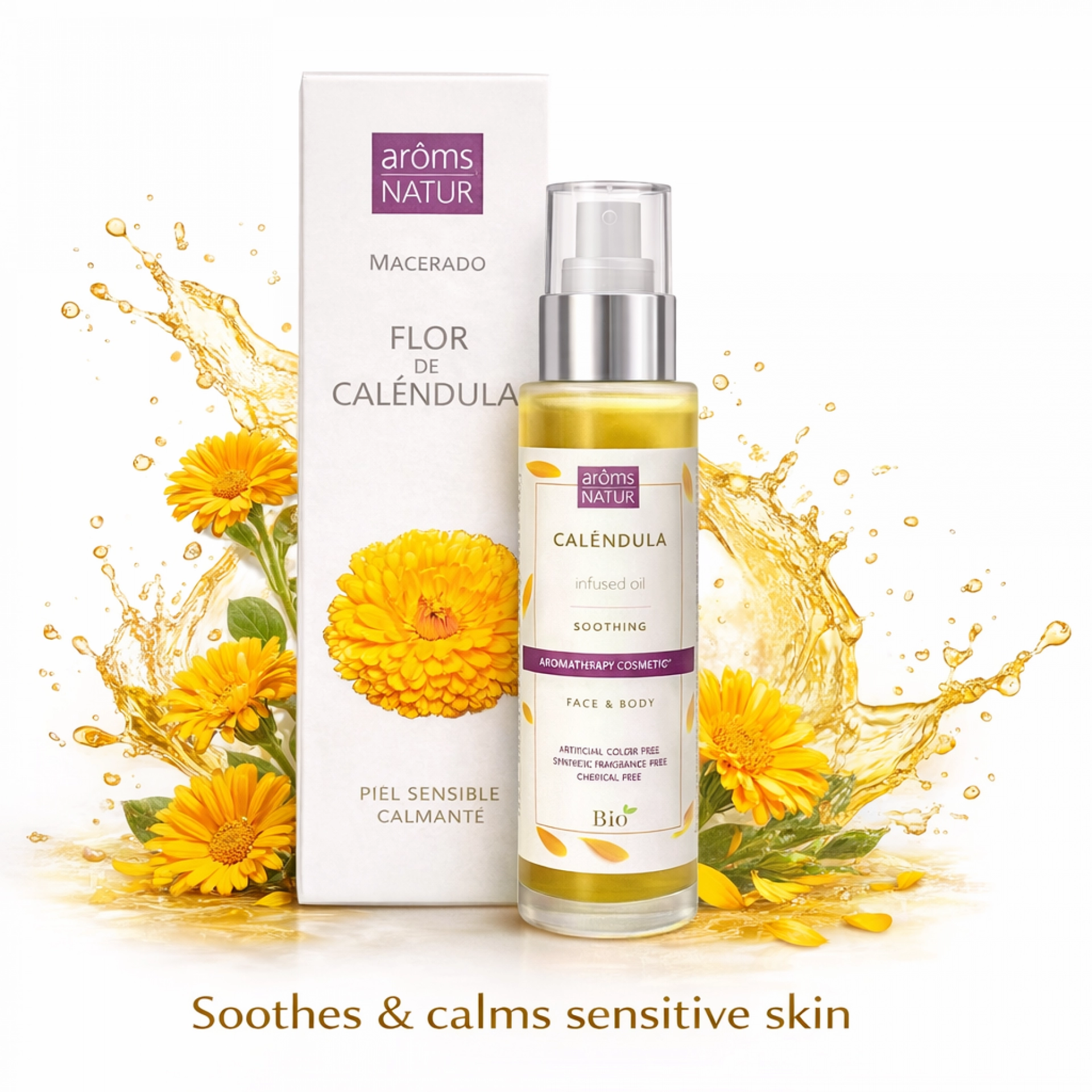 Extracto lipídico Flor de Caléndula | Aceite vegetal calmante 100ml - Arôms Natur ®