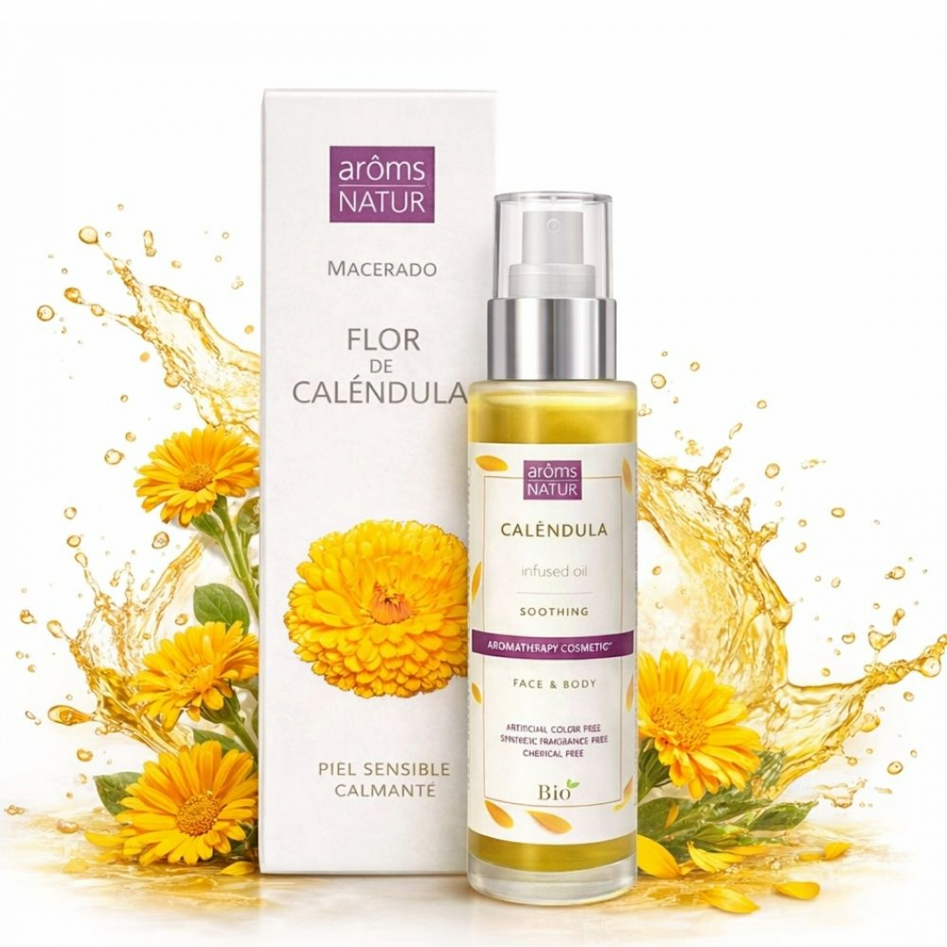 Extracto lipídico Flor de Caléndula | Aceite vegetal calmante 100ml - Arôms Natur ®