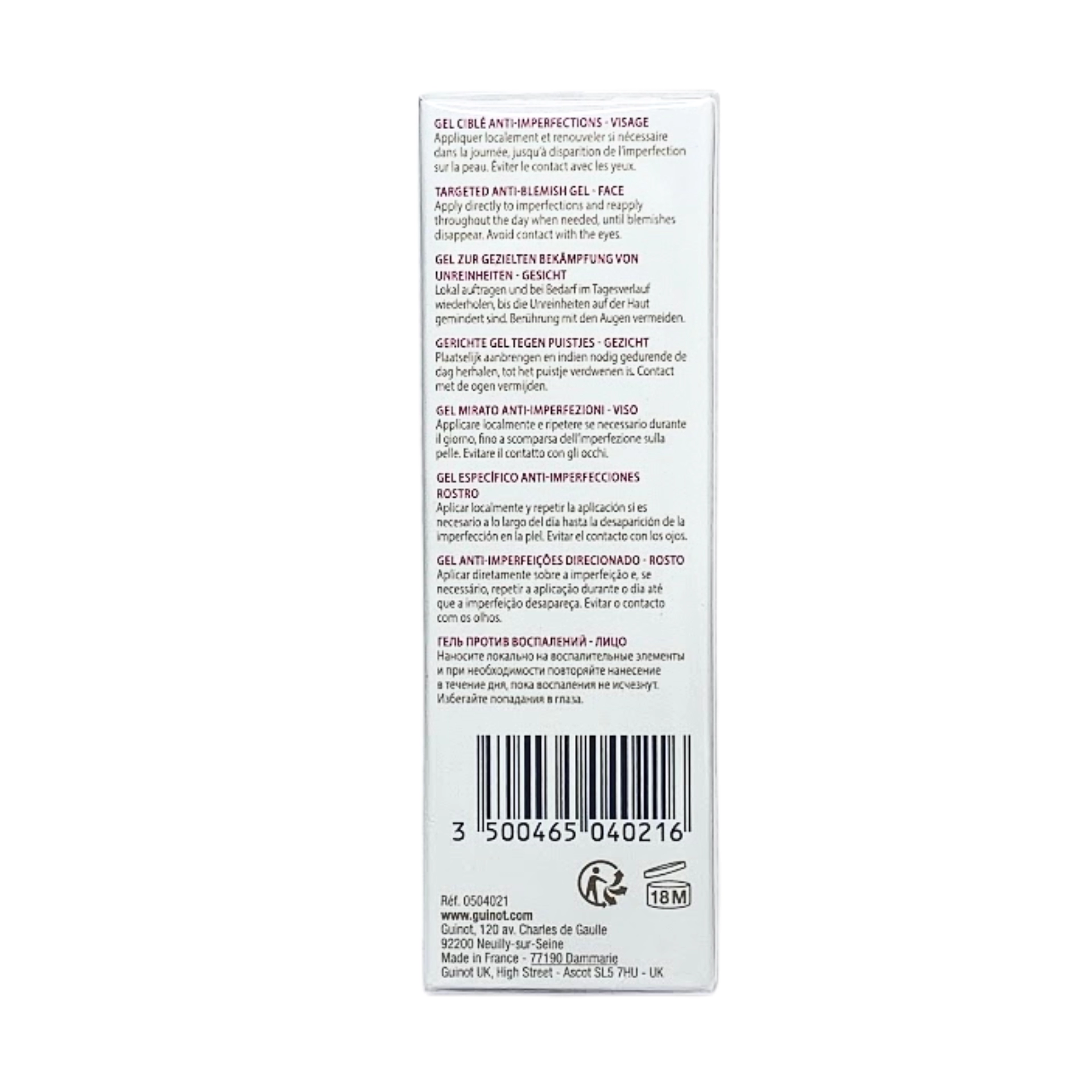 Gel AcniLogic | Gel Anti-imperfecciones 15ml - Pureza - Guinot ®