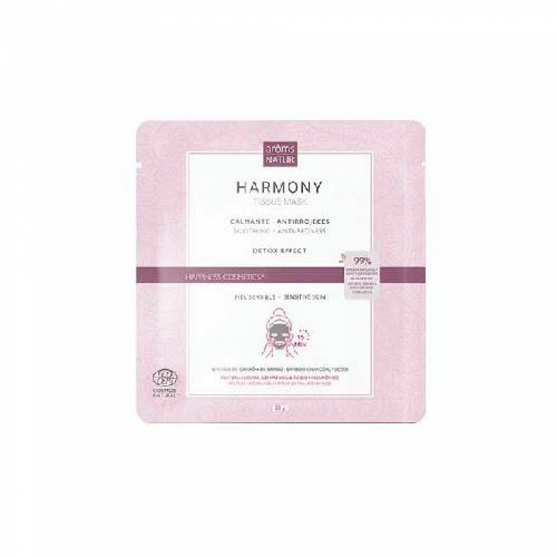 Harmony Tissue Mask | Mascarilla calmante 1ud - Happiness Detox - Arôms Natur ®