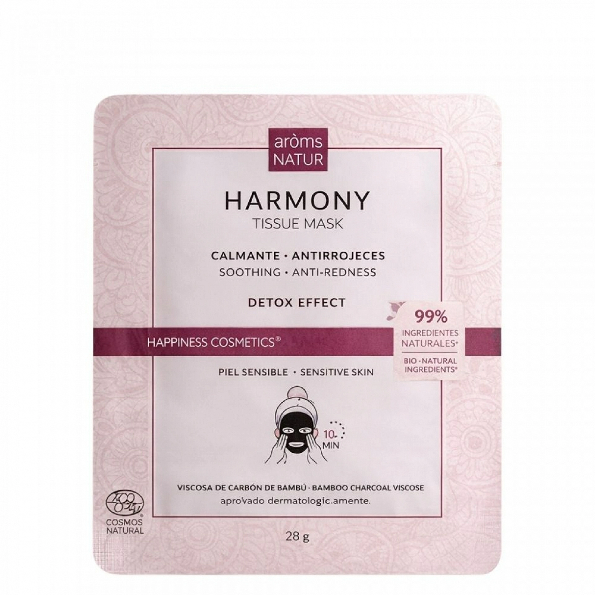 Harmony Tissue Mask | Mascarilla calmante 1ud - Happiness Detox - Arôms Natur ®