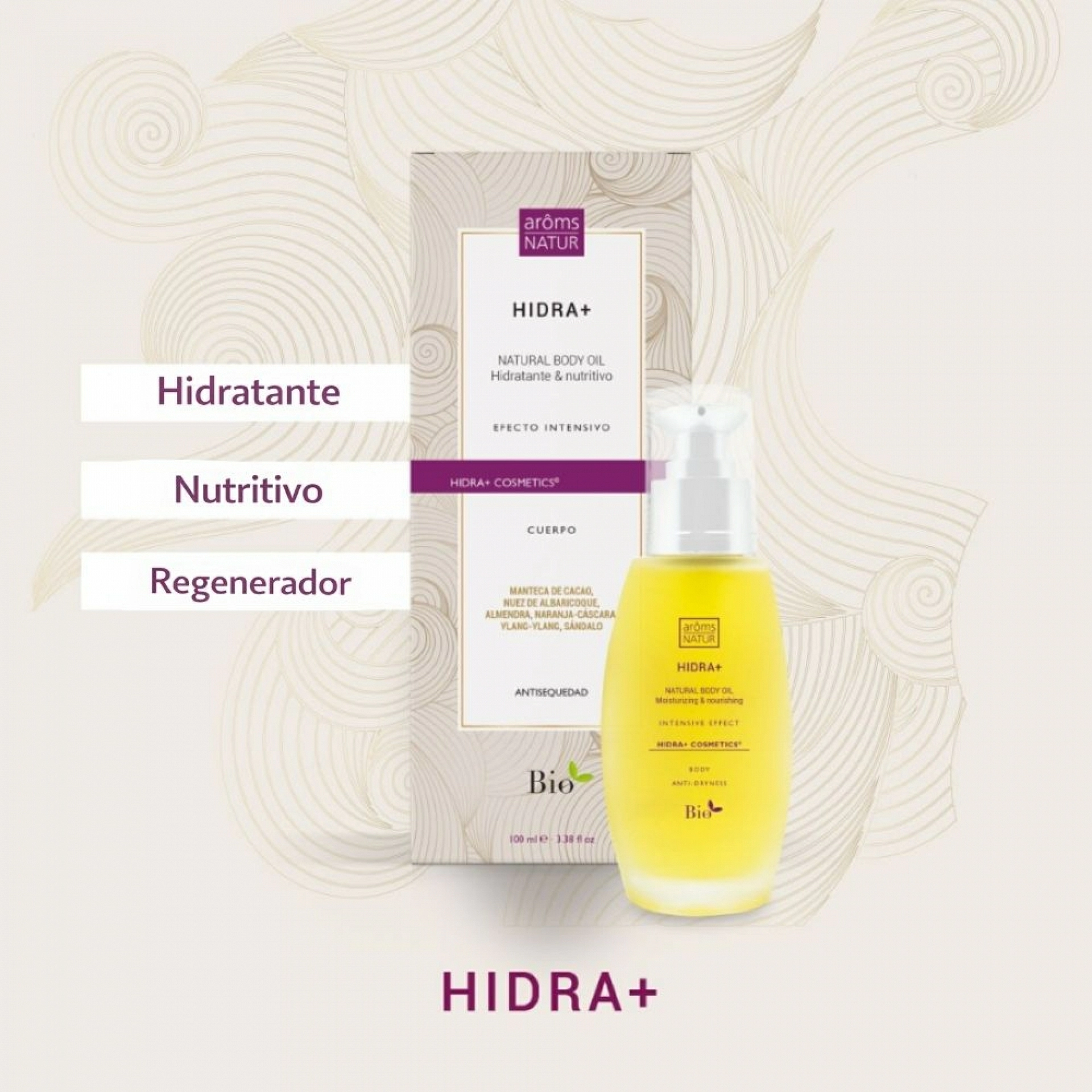 Hidra+ | Aceite corporal hidratante 100ml - Naturfluid Concentrate - Arôms Natur ®