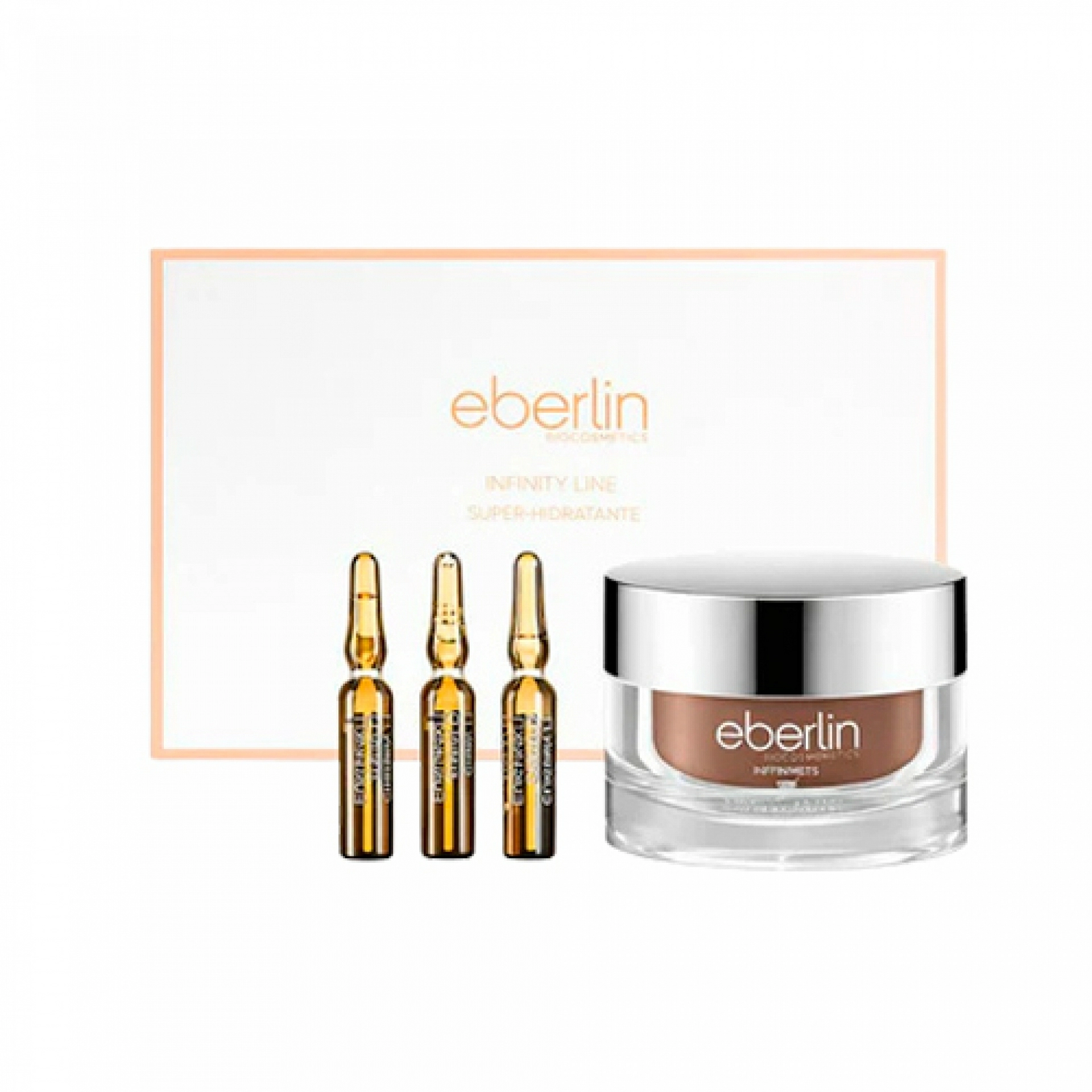 Kit Infinity Superhidratante | Crema Superhidratante 50ml + 3 Ampollas x 2ml (reafirmante, nutritiva y circus) - Infinity Line - Eberlin ®