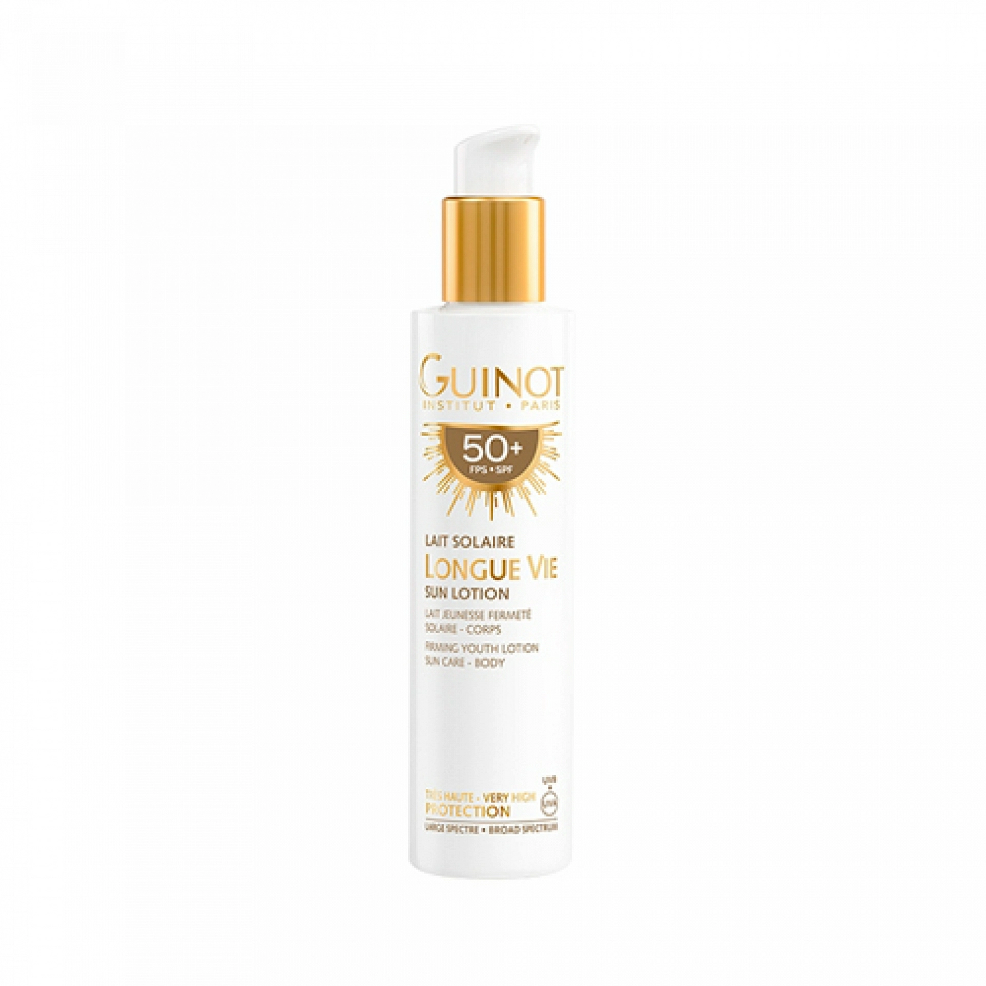 Lait Solaire Longue Vie Fps 50+ | Loción solar de larga duración SPF 50+ 150ml - Guinot ®