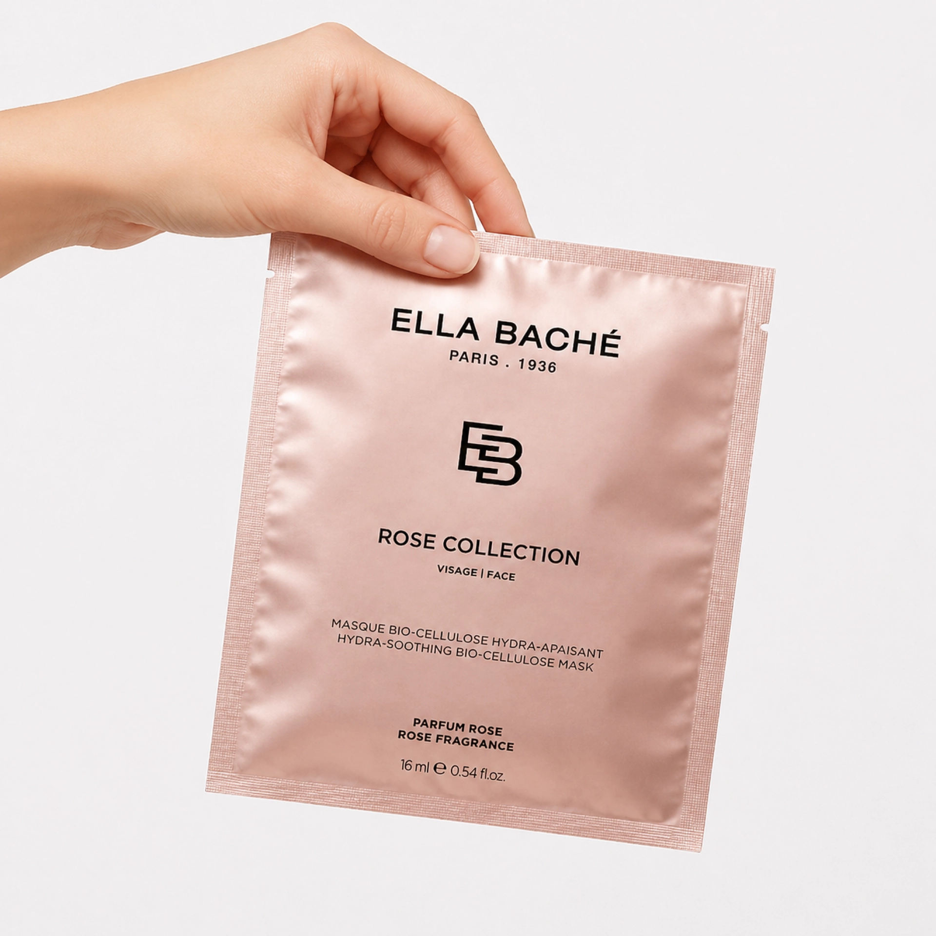 Masque Bio-cellulose Hydra | Mascarilla hidratante 1 sobre 20 ml - Rose Collection - Ella Baché ®