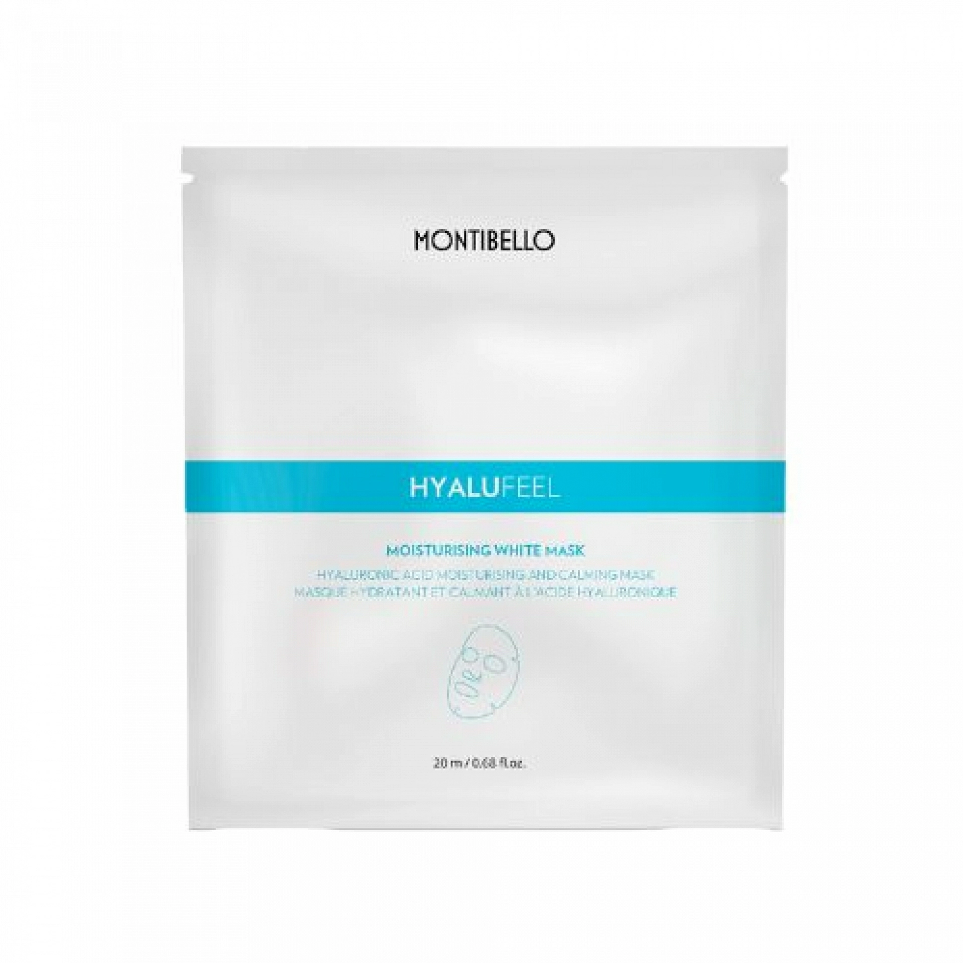 Moisturising white mask | Mascarilla ultrahidratante 1x20ml - Hyalu Feel - Montibello ®