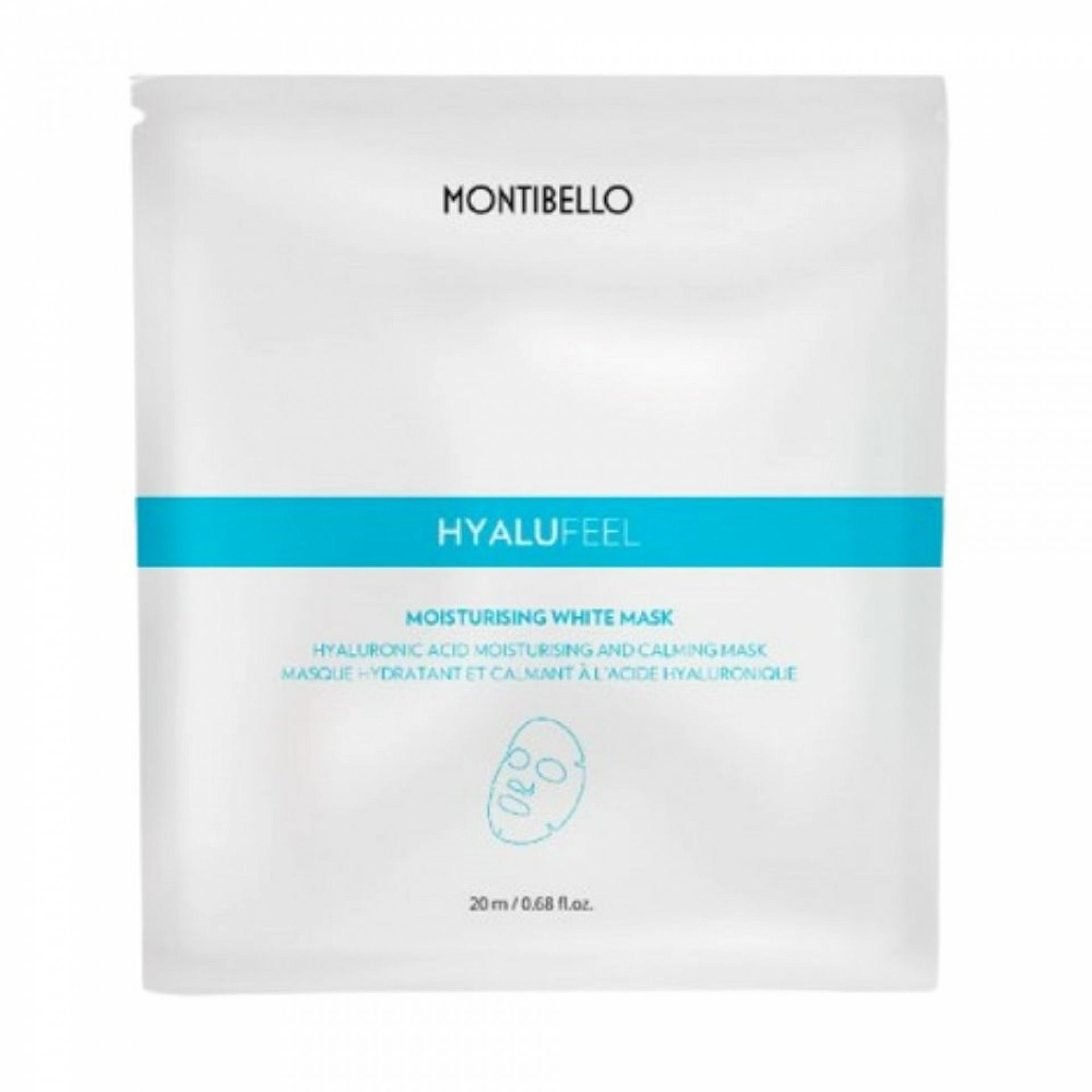 Moisturising white mask | Mascarilla ultrahidratante 1x20ml - Hyalu Feel - Montibello ®