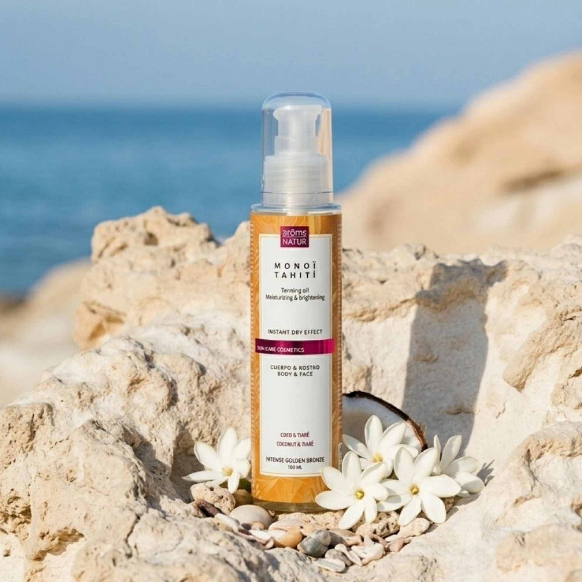 Monoï Tahití | Aceite seco bronceador 125ml - Solar Cosmetics - Arôms Natur ®