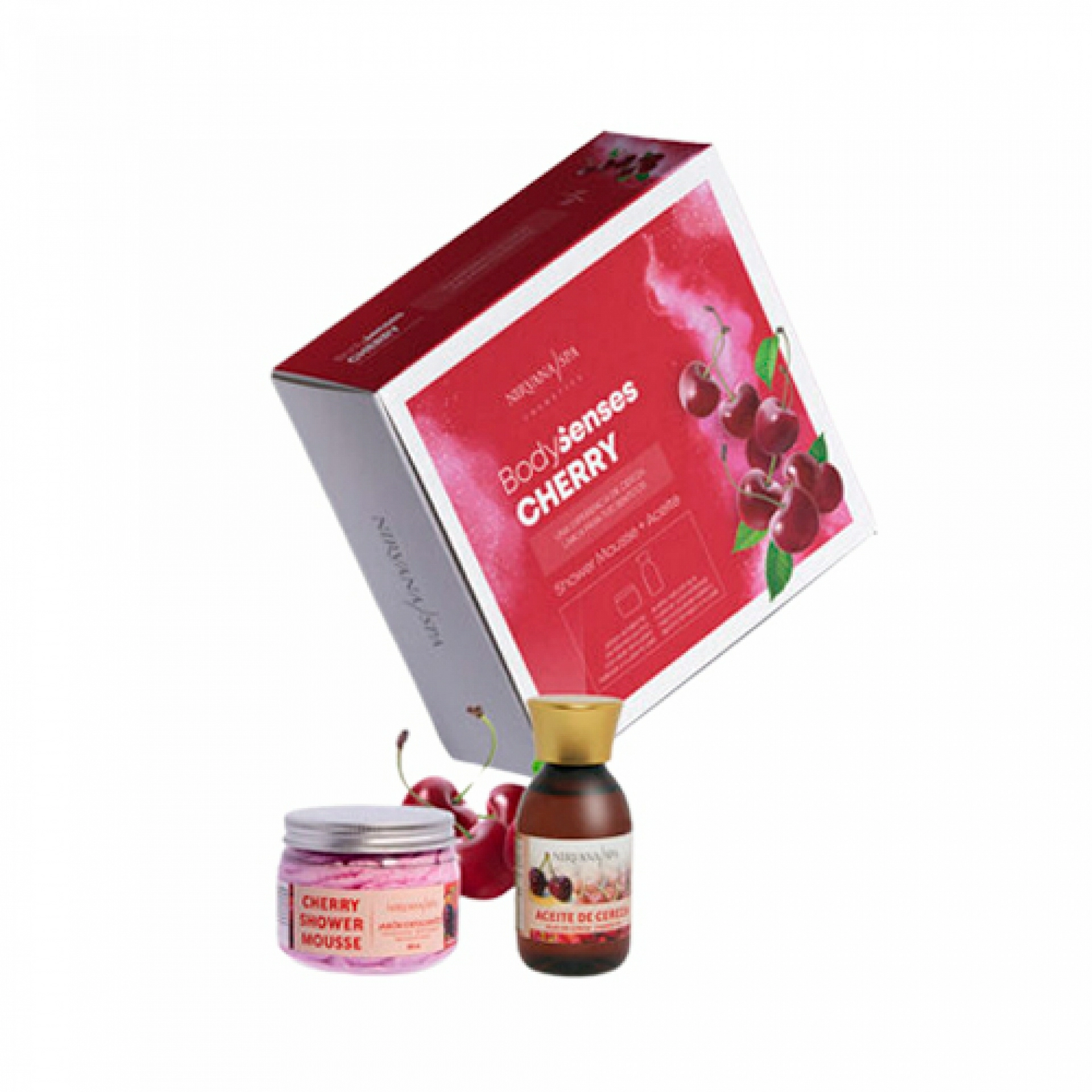 Pack BodySenses Cherry | Cherry Shower Mousse 200ml + Aceite de Cereza 125 ml - Nirvana Spa ®