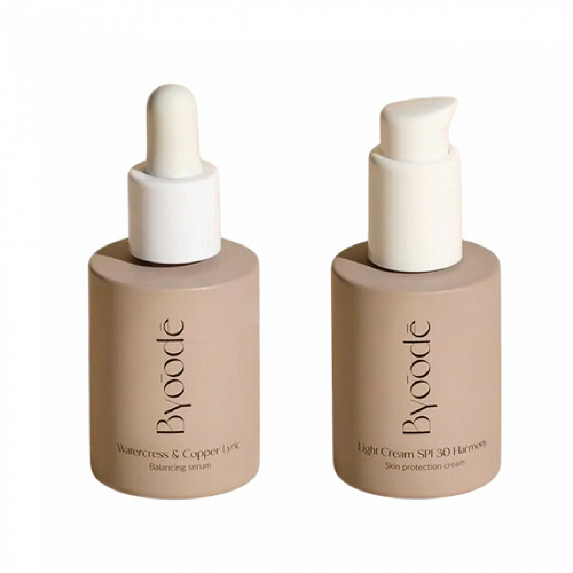 Pack Equilibrante e iluminador con SPF | Watercress & Copper Lyric 30ml + Light Cream SPF 30 Harmony 30ml - Byoode ®