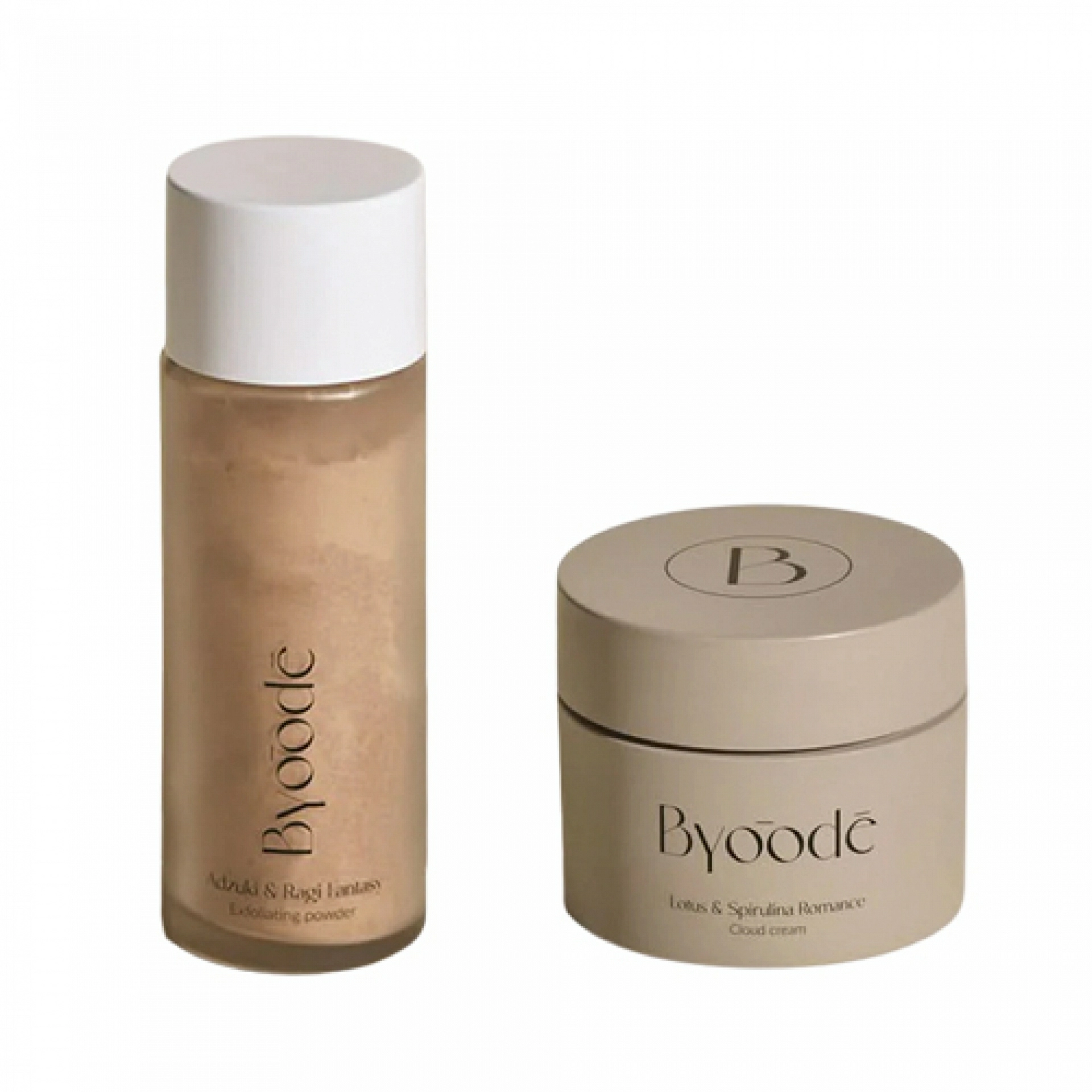 Pack Exfoliante | Adzuki & Ragi Fantasy 75g + Lotus & Spirulina Romance 50ml - Byoode ®