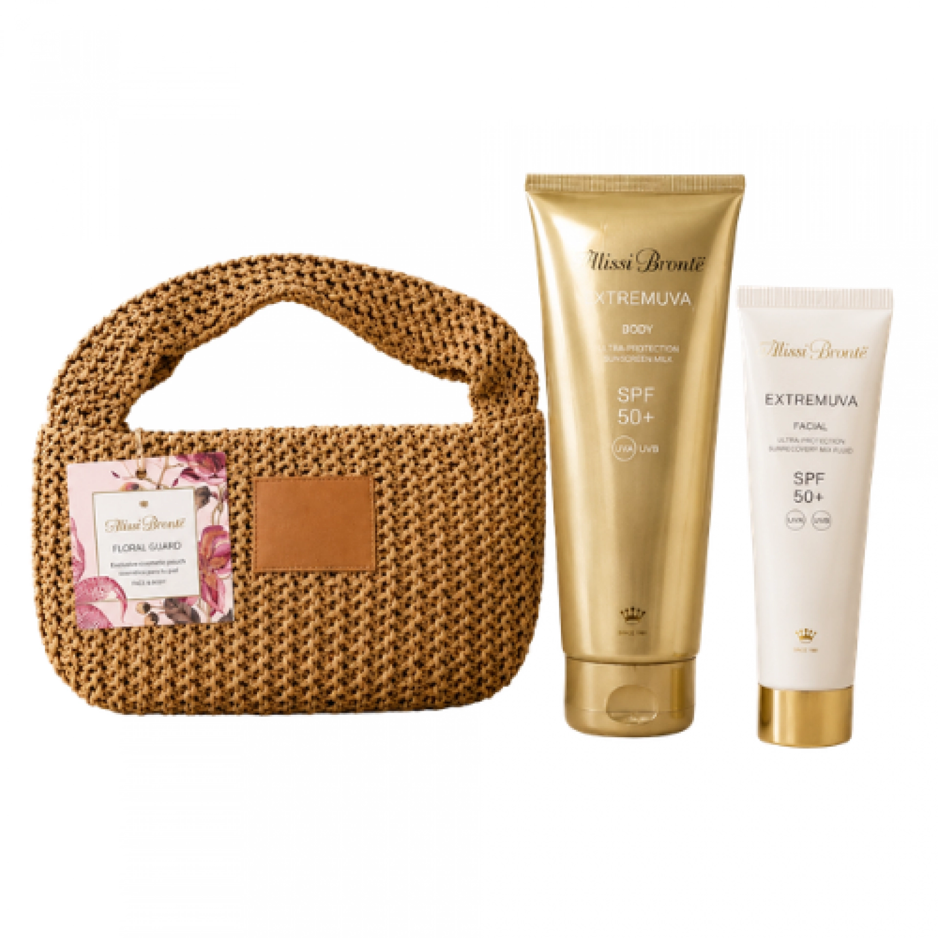 Pack Floral Guard Extremuva | Protector solar facial SPF50 + Protector solar corporal SPF50 + Neceser edición limitada – Alissi Brontë ®
