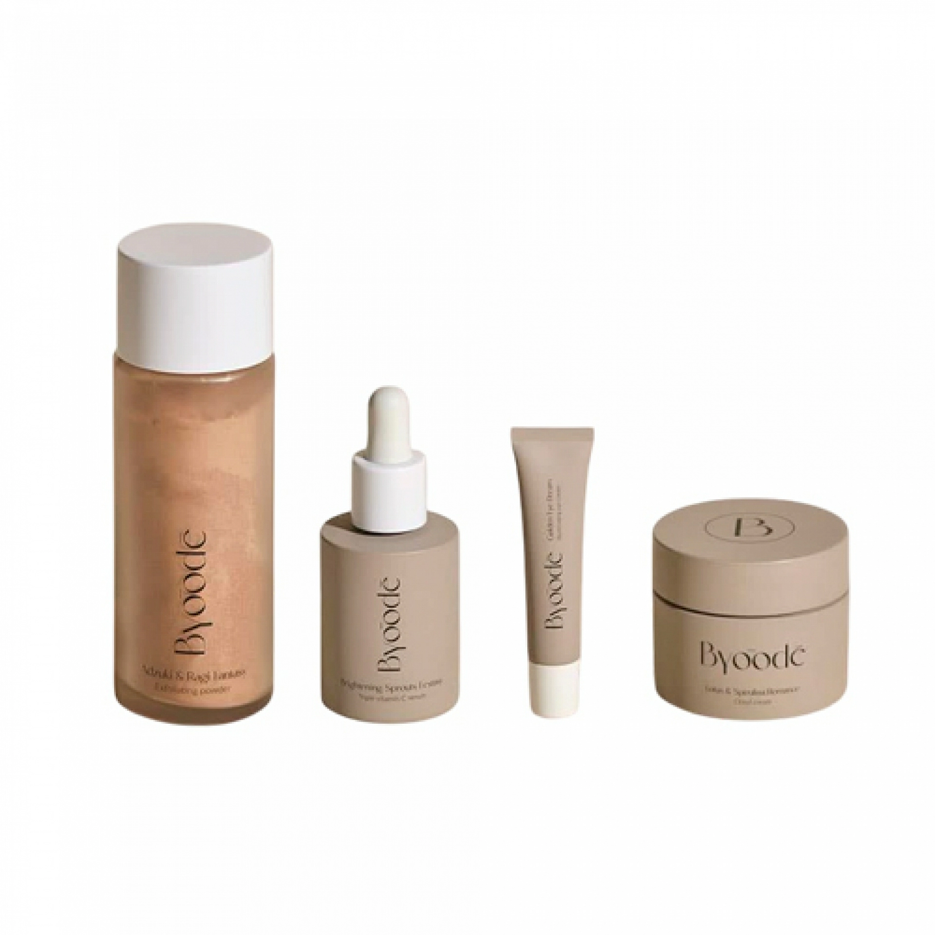 Pack Rutina Facial Iluminadora | Adzuki & Ragi Fantasy + Brightening Sprouts Ecstasy + Golden Eye Dream + Lotus & Spirulina Romance - Byoode ®