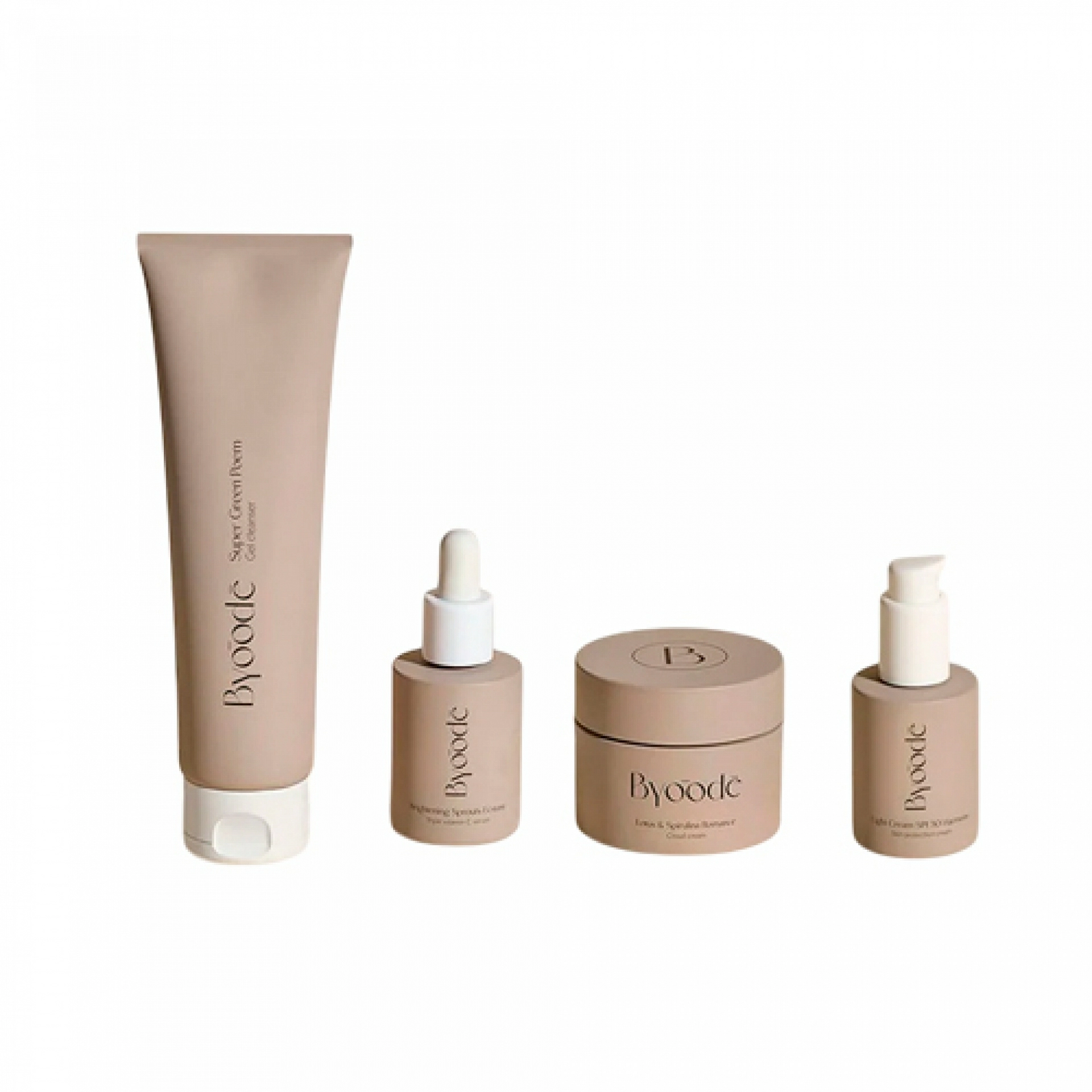 Pack Rutina Facial Mañana | Super Green Poem + Brightening Sprouts Ecstasy +  Lotus & Spirulina Romance + Light Cream SPF 30 Harmony - Byoode ®