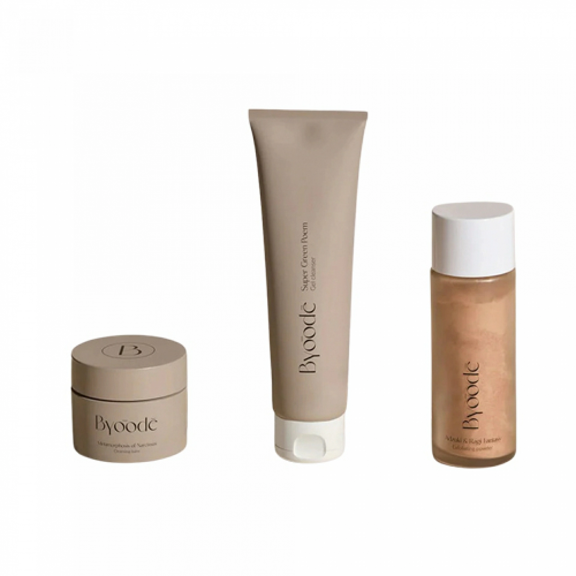Pack Rutina Limpieza Facial Profunda | Metamorphosis of Narcissus 75ml + Super Green Poem 150ml + Adzuki & Ragi Fantasy 75g - Byoode ®