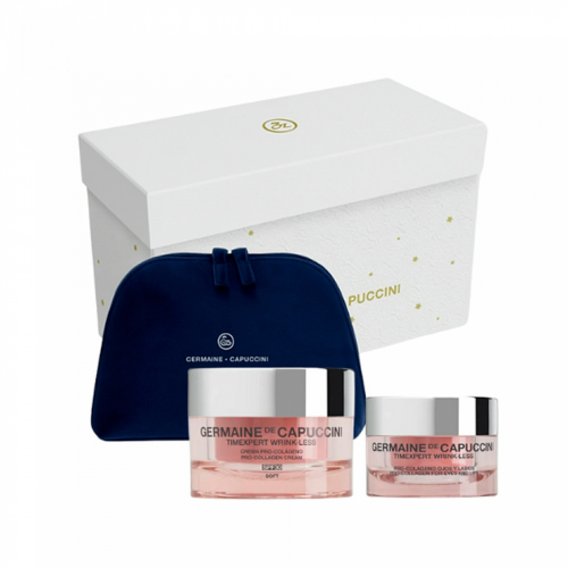 Pack Timexpert WrinkLess | Crema Día Pro-Colágeno Soft o Rich SPF30 50ml + Pro-Colágeno Ojos y Labios 15ml + neceser de regalo - Germaine de Capuccini ®