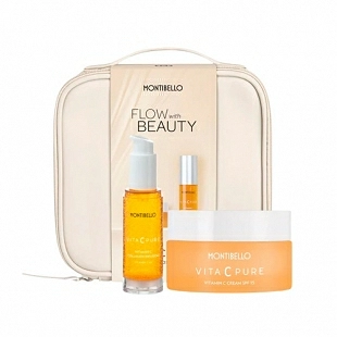 Pack Vita C Pure | Vitamin C Emulsion 50ml o Crema 50ml + Vitamin C Collagen Infusion Serum 30ml + neceser de regalo - Montibello ®