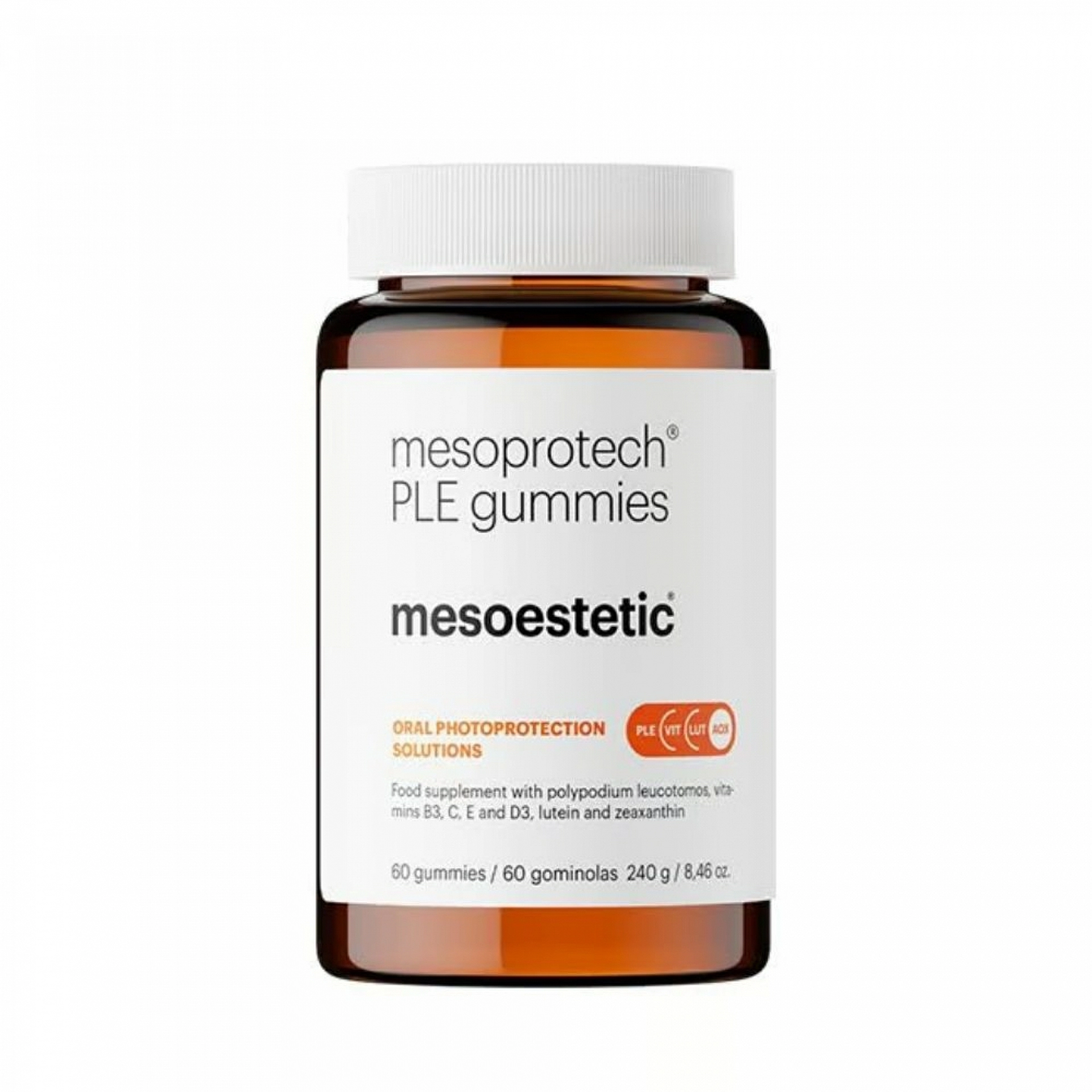 PLE gummies | gominolas solares antioxidantes 60 cápsulas - mesoprotech - mesoestetic ®