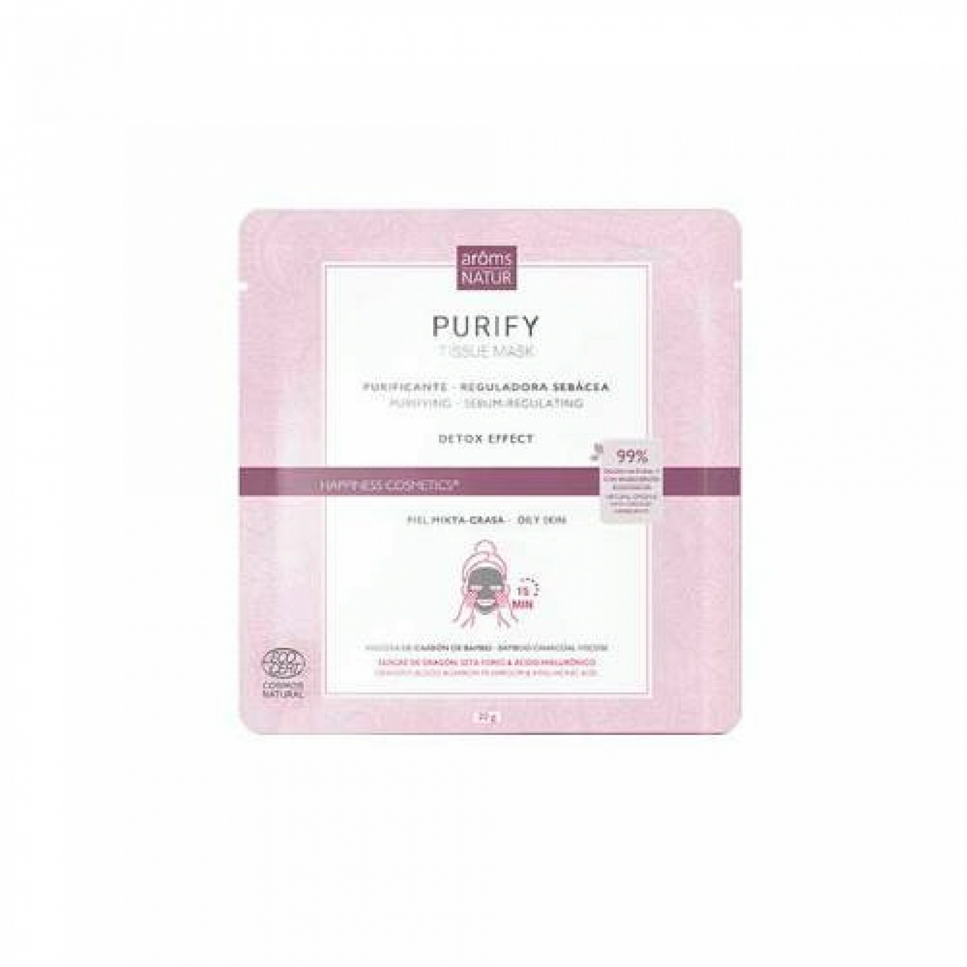 Purify Tissue Mask | Mascarilla purificante 1ud - Happiness Detox - Arôms Natur ®