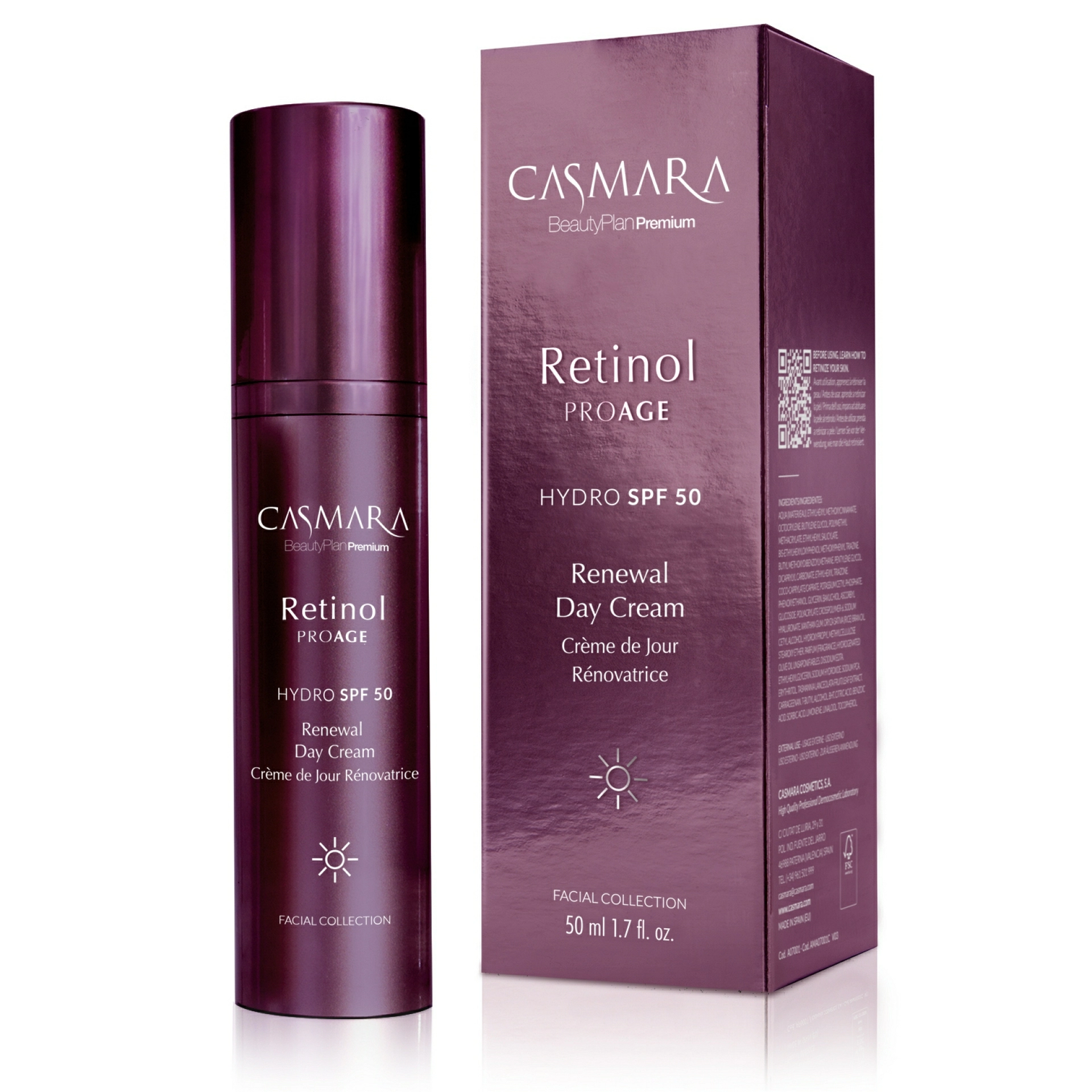 Renewal Day Cream SPF50 | Crema antiedad de día 50 ml- Retinol PROAGE - Casmara ®