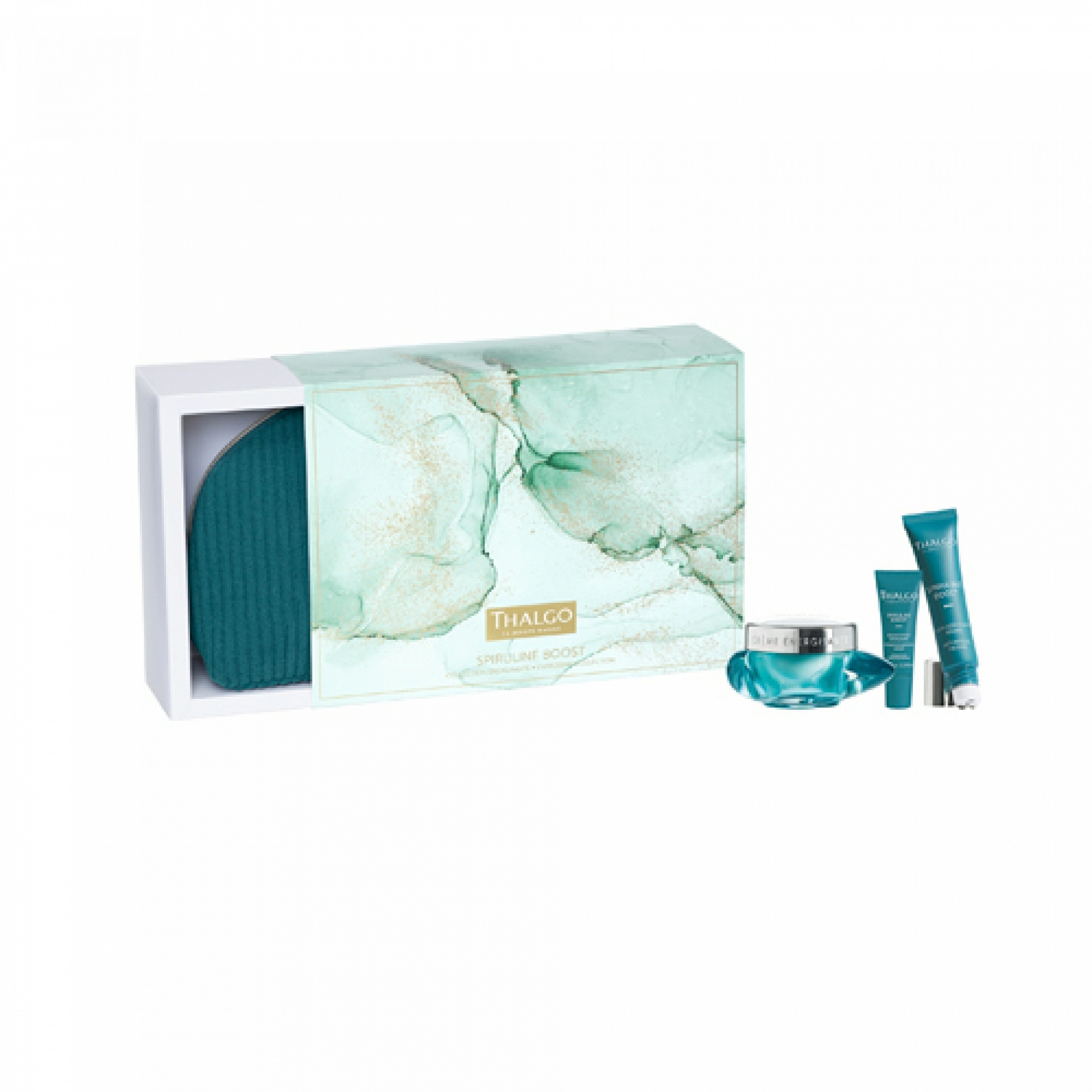 Ritual Spiruline Boost | Crème Energisante 50ml + Sérum Intensif Énergisant 10ml + Soin Défatigant Regard 15ml + neceser - Thalgo ®