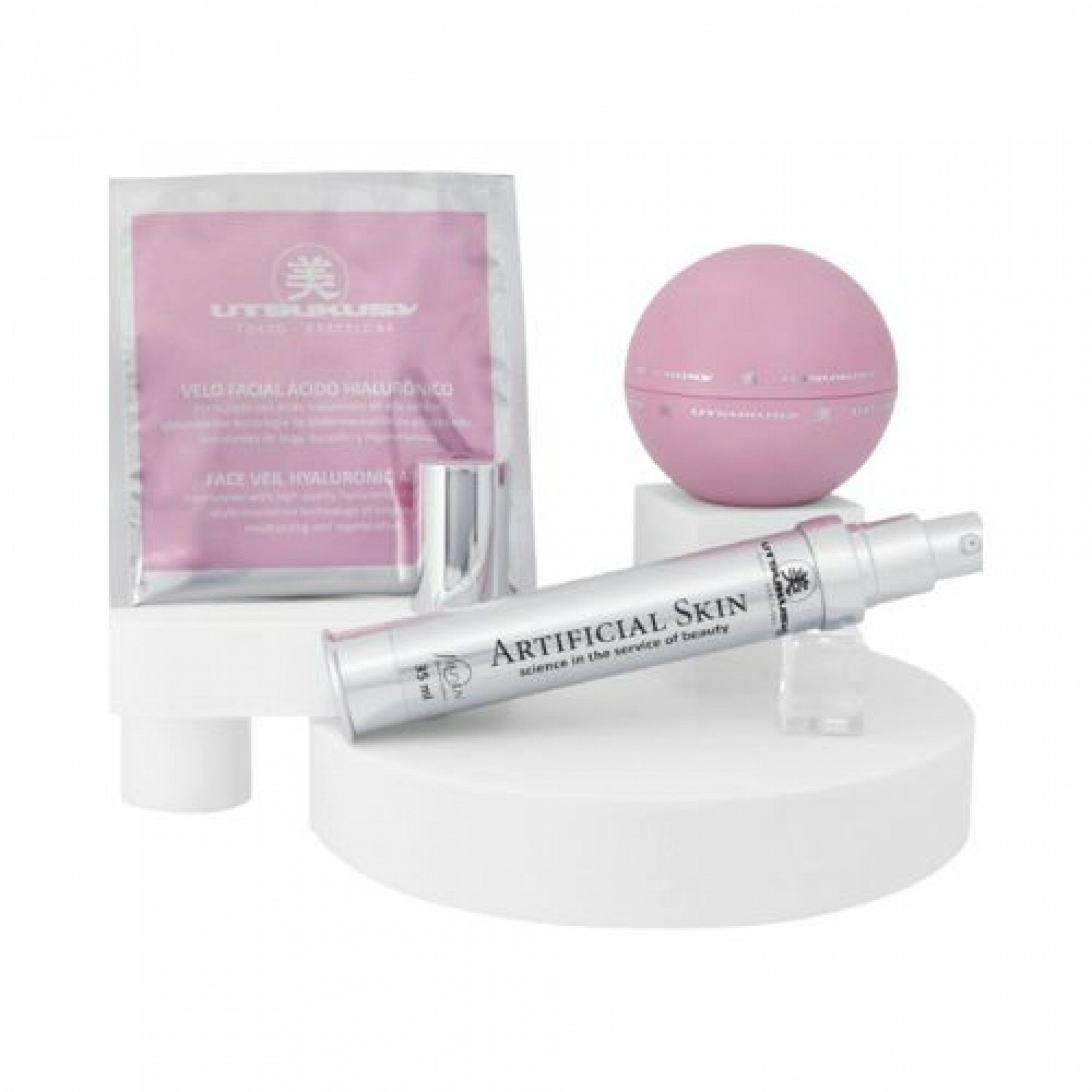 Set 2025 Artificial Skin | Crema 50 ml + Serum 35 ml + Velo de Ácido Hialurónico + Neceser – Utsukusy ®