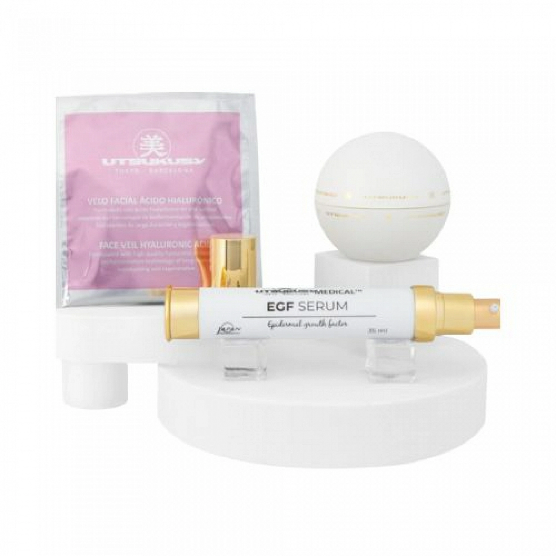 Set 2025 EGF Plasma | Serum 35 ml + Crema 50 ml + Velo de Ácido Hialurónico + Neceser – Utsukusy ®