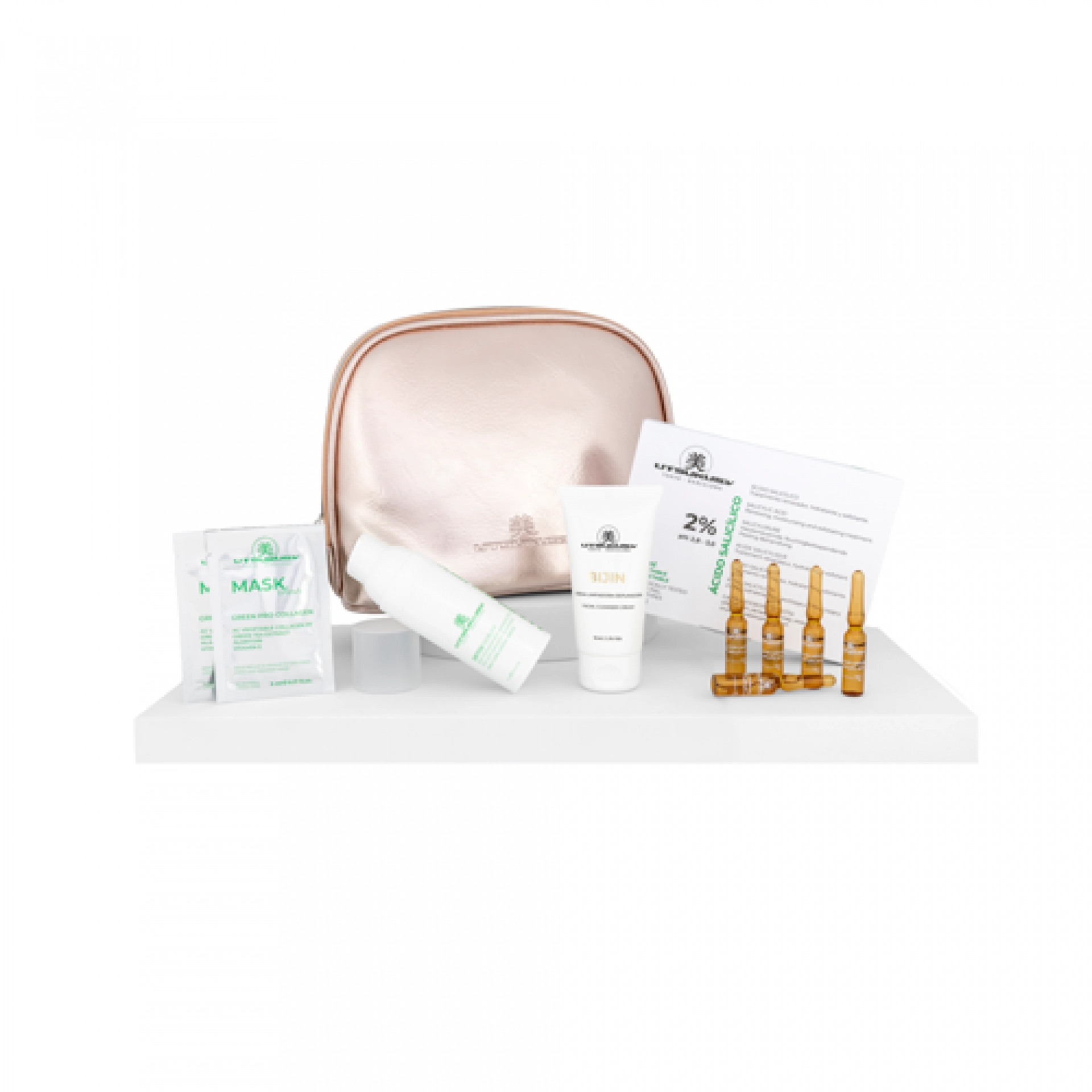 Set Navidad 2025 Detox | Serum Detox 30ml + Bijin 50ml + Ampollas Ácido Salicílico 5x2ml + 2 Mascarillas Green Pro Collagen + Neceser de Regalo - Utsukusy ®