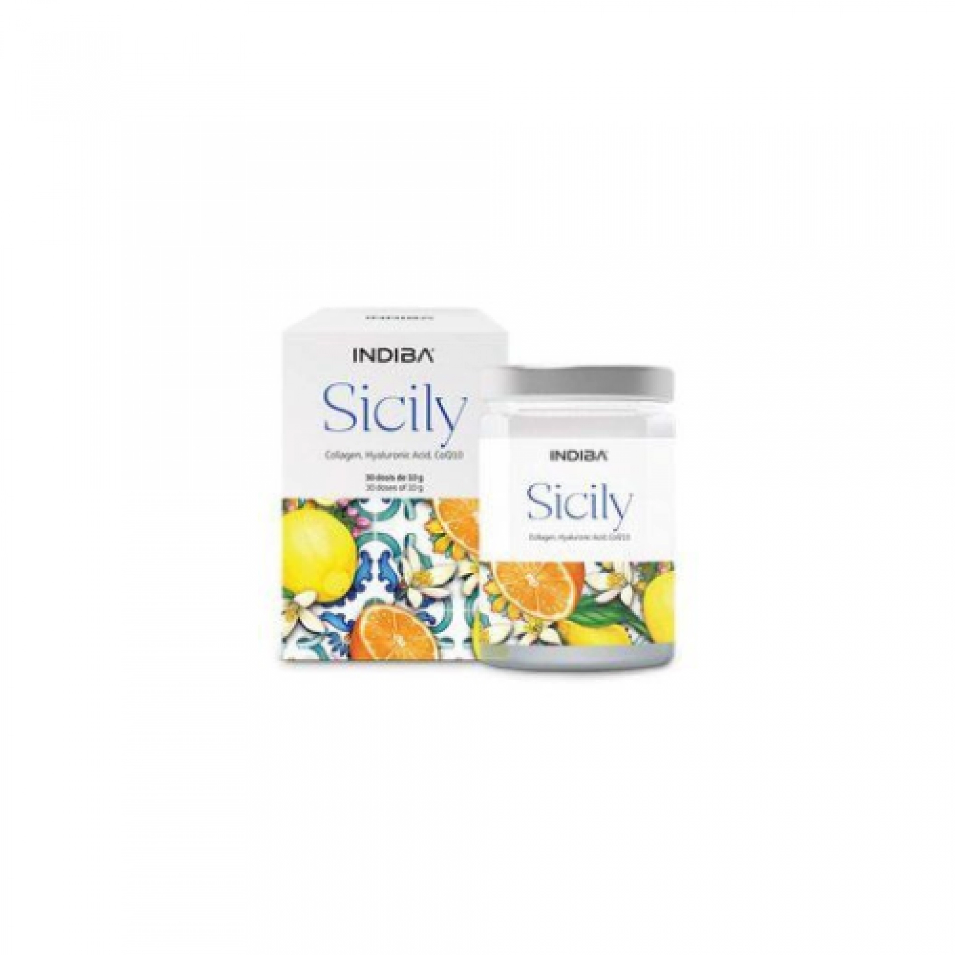 SICILY Collagen, Hyaluronic Acid, CoQ10 | Complemento Alimenticio - 30 dosis x 10g - Indiba Ceuticals ®