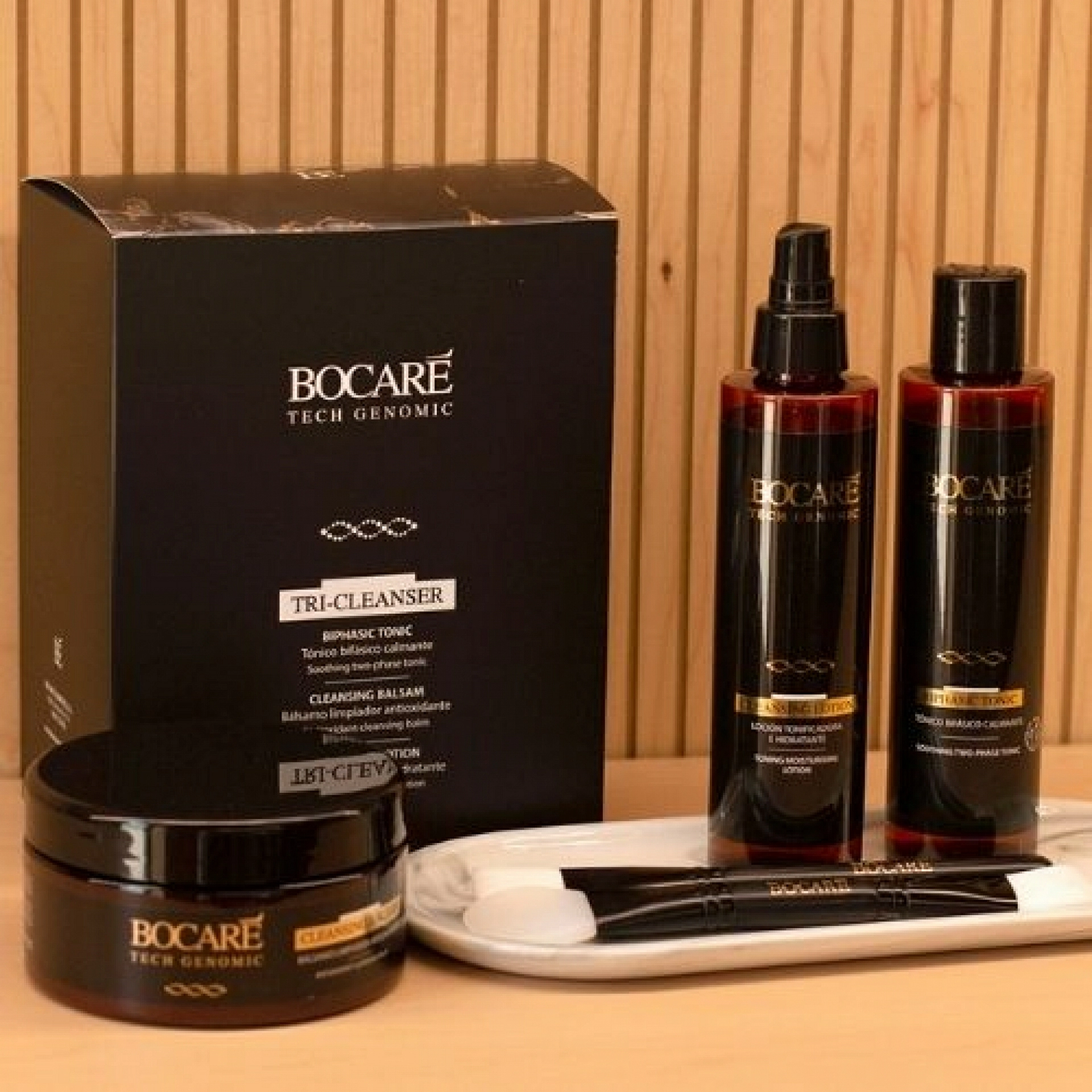 Tri Cleanser Kit: Cleansing Balsam 300ml + Cleansing Lotion 200ml + Biphasic Tonic 200ml - Essential - Bocaré Tech Genomic ®