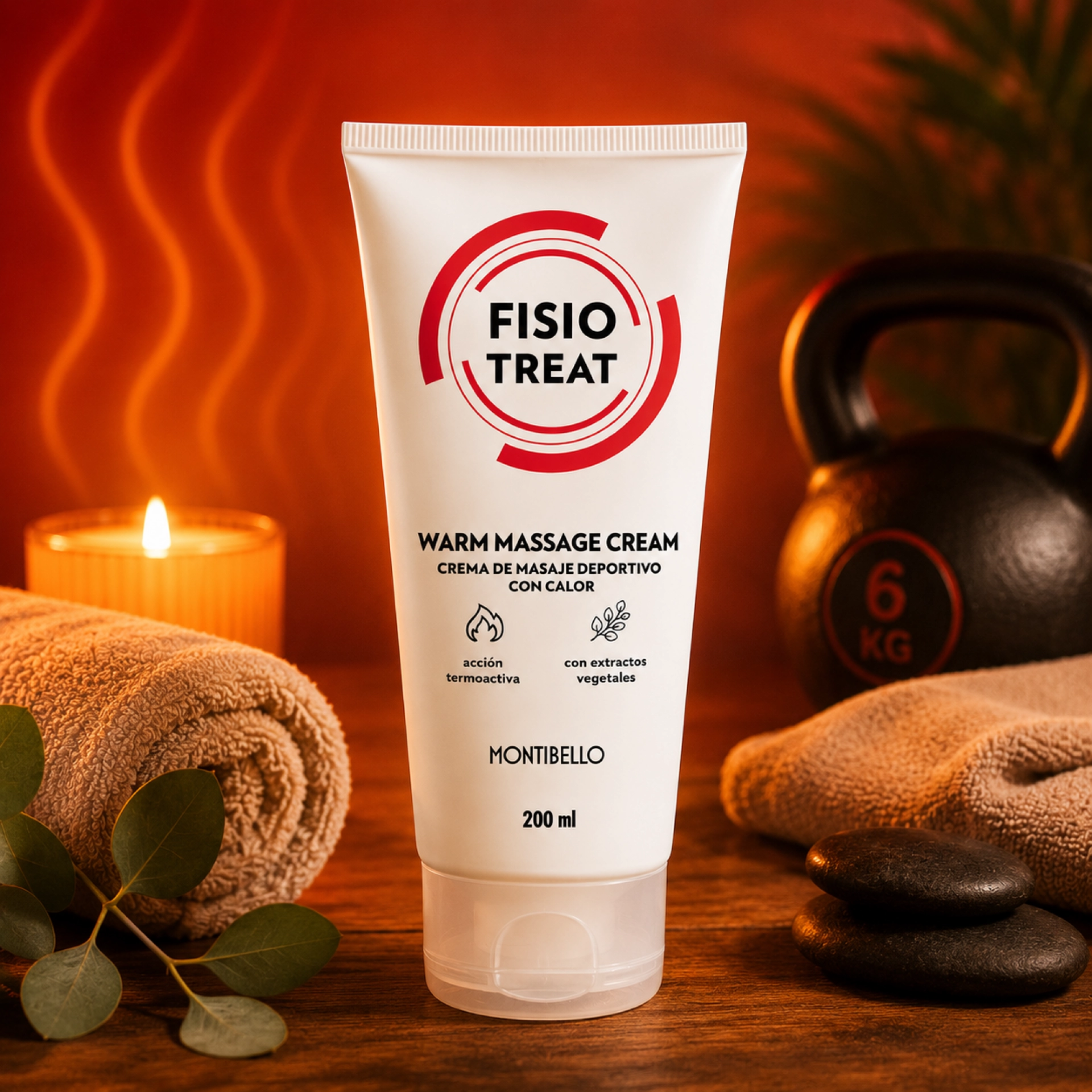 Warm Massage Cream | Crema masaje efecto calor 200ml - Fisiotreat - Montibello ®