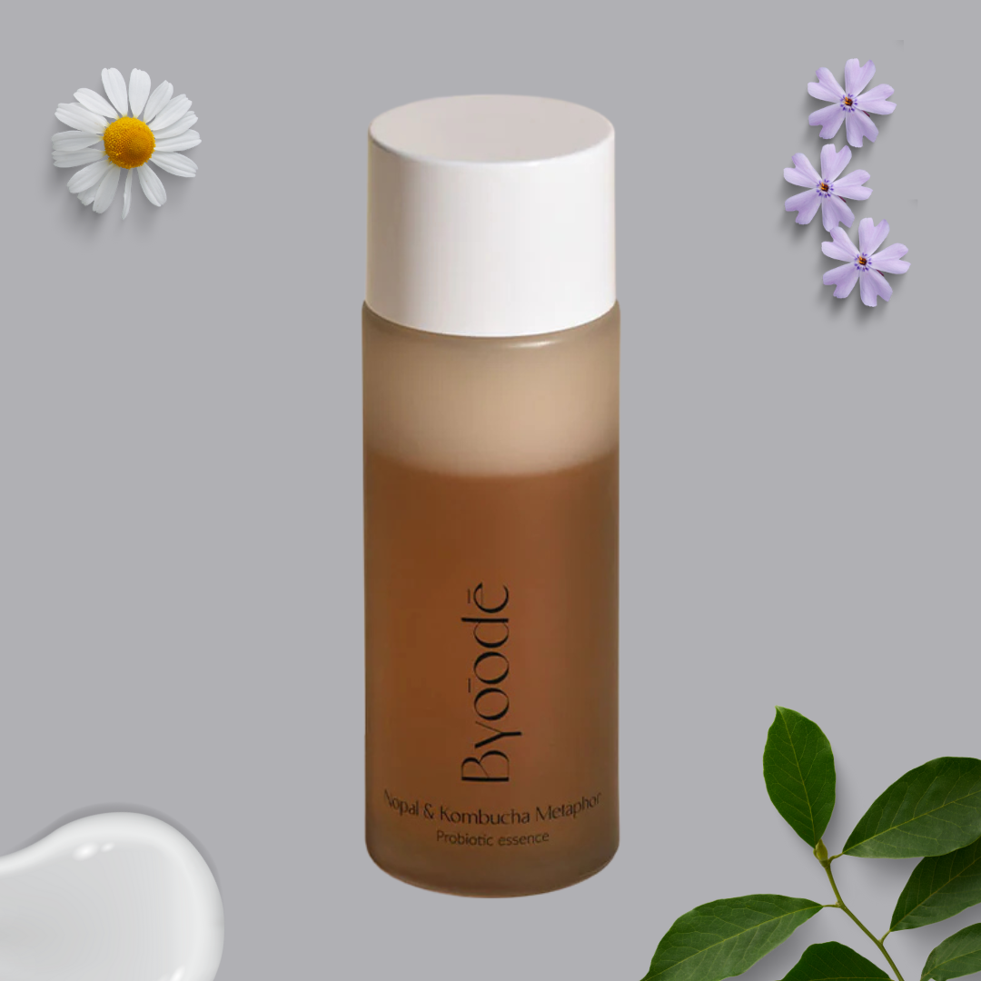 Esencia facial bifásica con acción antioxidante, protectora y calmante de Byoode