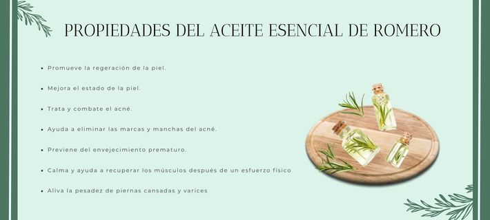 Propiedades del aceite esencial de romero para la piel y alivio muscular natural