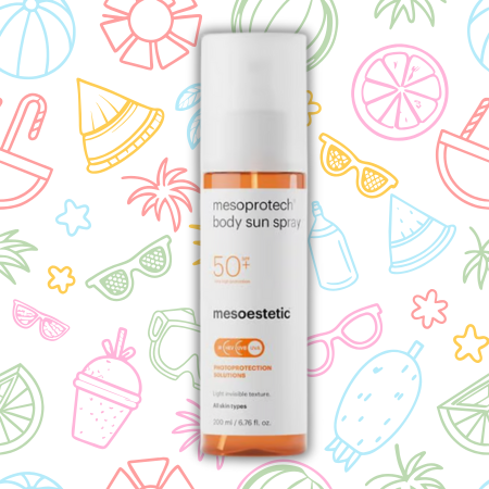 rotecci&oacute;n total con mesoprotech body sun spray de Photoprotection Solutions de mesoestetic