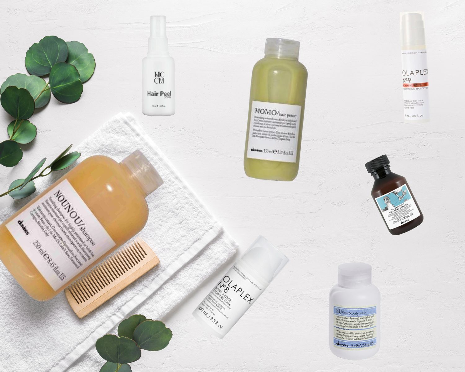 Productos para el cuidado del cabello de diferentes marcas 